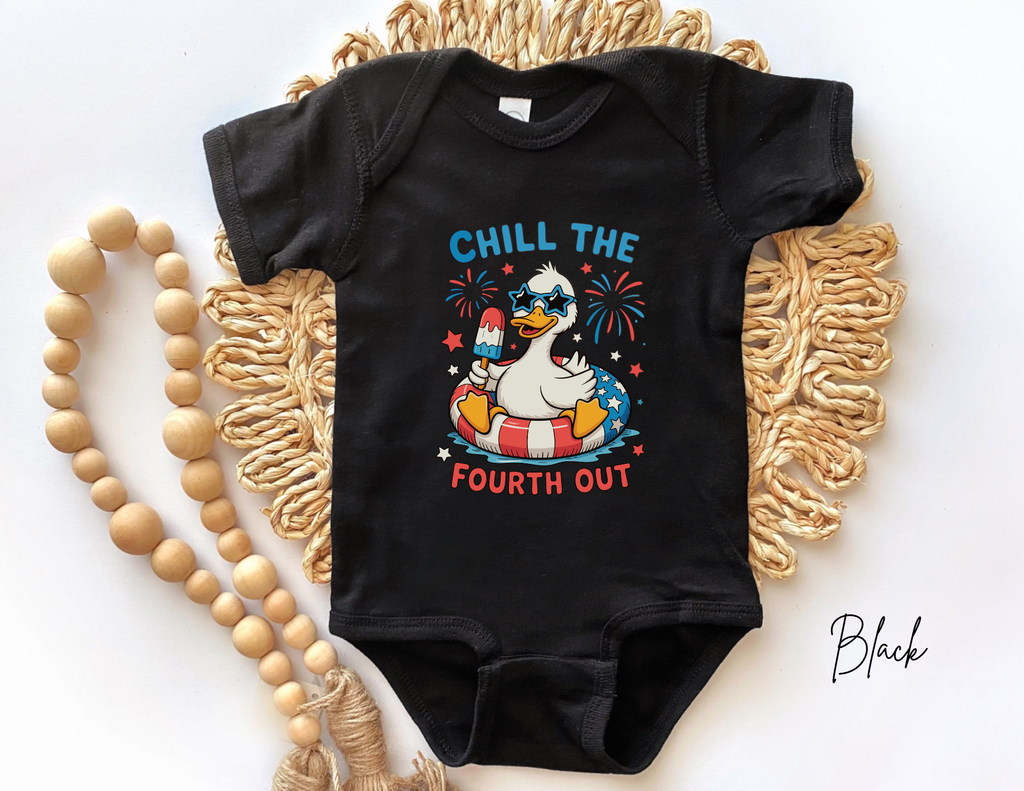 Patriotic Goose Kids Shirt, Chill the Fourth Out Shirt, Funny Goose Shirt