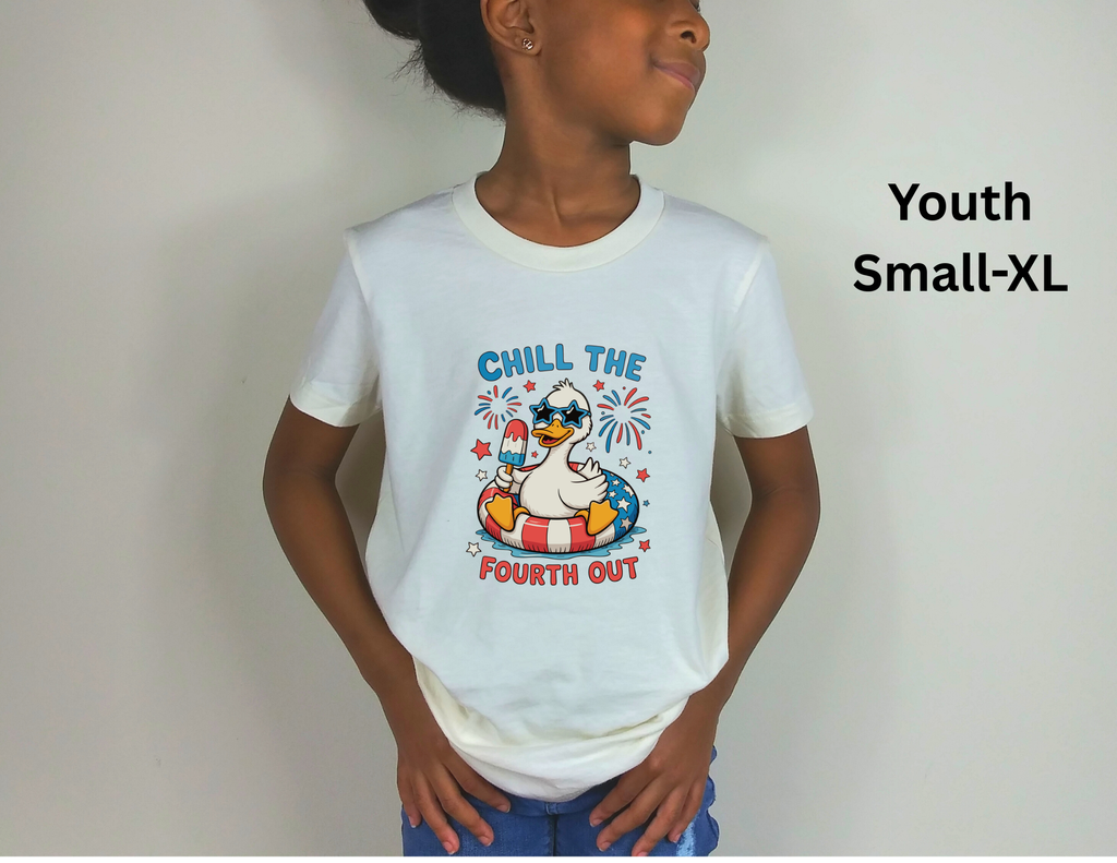Patriotic Goose Kids Shirt, Chill the Fourth Out Shirt, Funny Goose Shirt