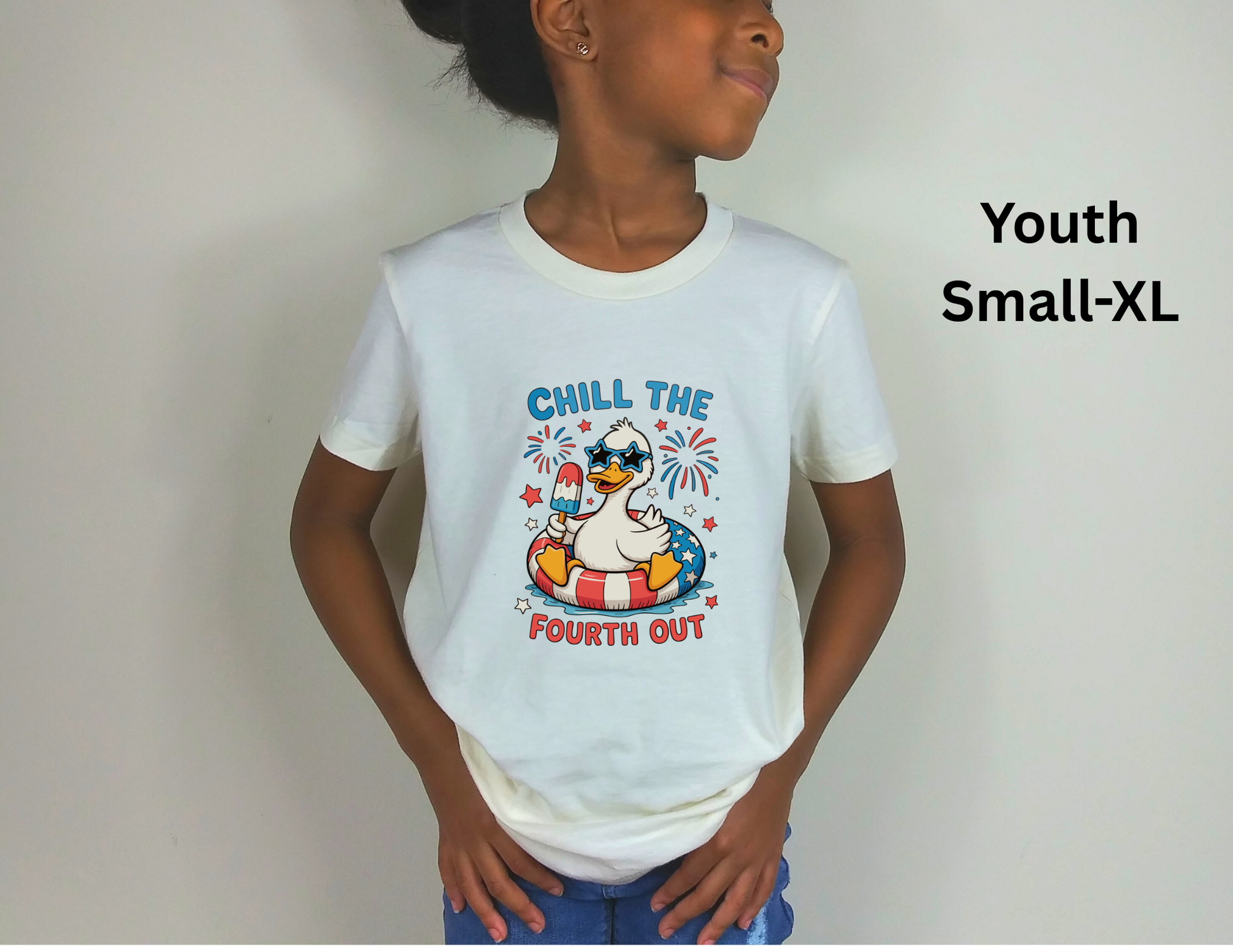 Patriotic Goose Kids Shirt, Chill the Fourth Out Shirt, Funny Goose Shirt