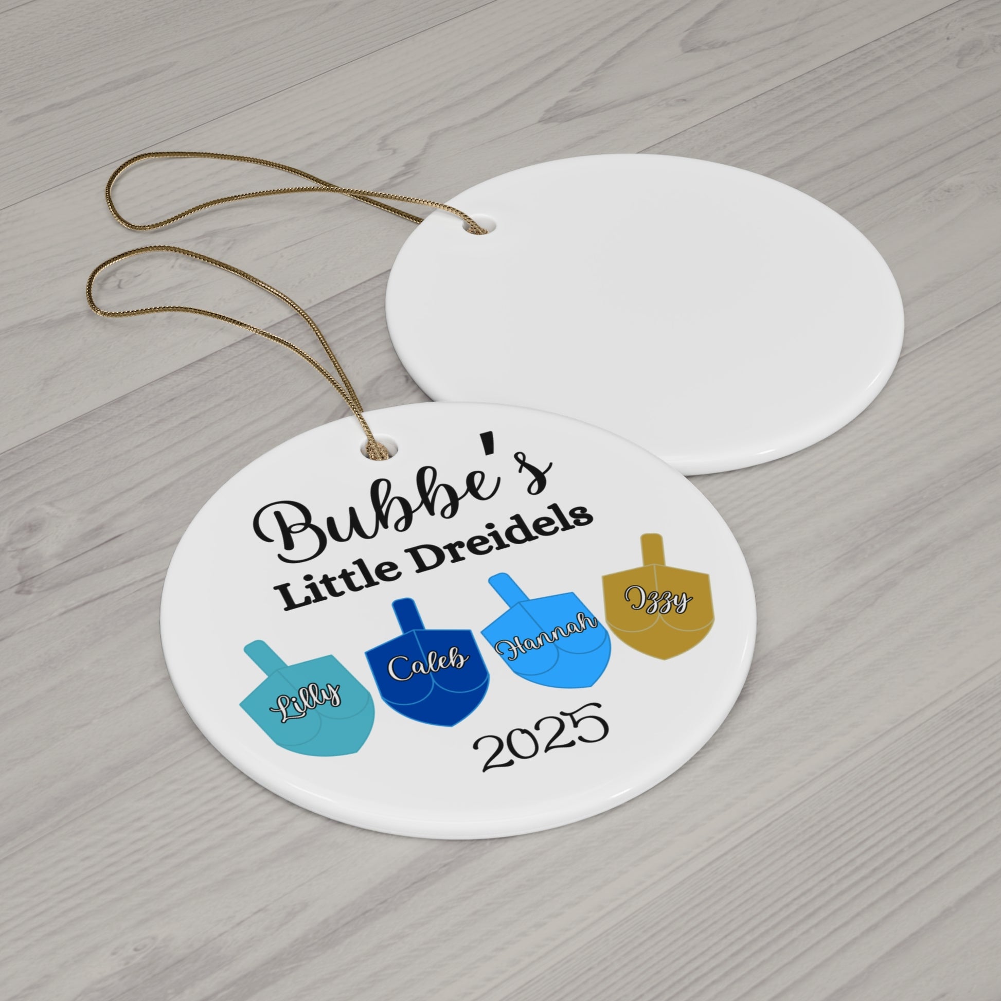 Personalized Jewish Grandmother Ornament, Nana Mimi Bubbe Gift, Gift for Jewish Grandma, Dreidel Ornament,Custom Name Grandchildren Ornament