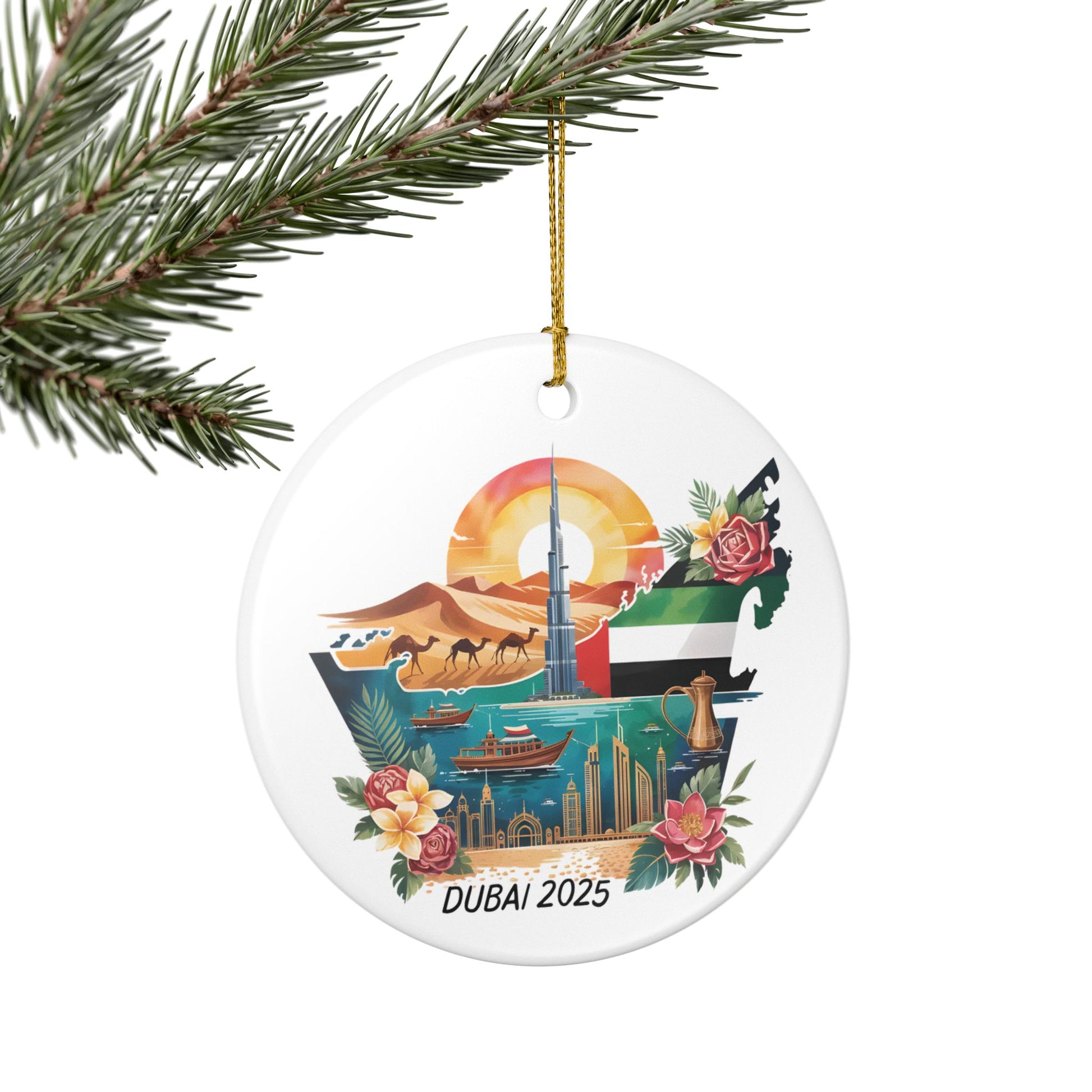 Personalized Dubai Ornament, Dubai Christmas Ornament, Dubai Gift, Dubai Souvenir, Dubai Christmas Ornament, Honeymoon