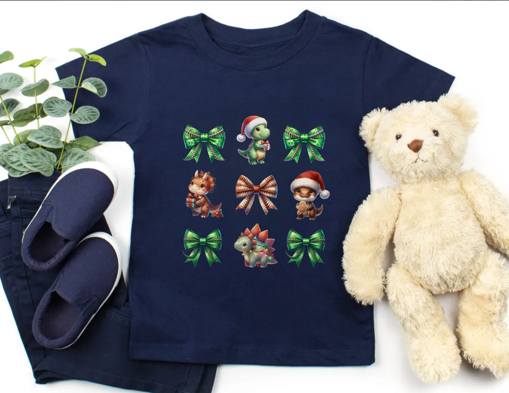 Dinosaur Christmas Kids Shirt, Toddler Dinosaur T-shirt, Dino Holiday Shirt, Baby Dinosaur Shirt, Kids Christmas Shirt