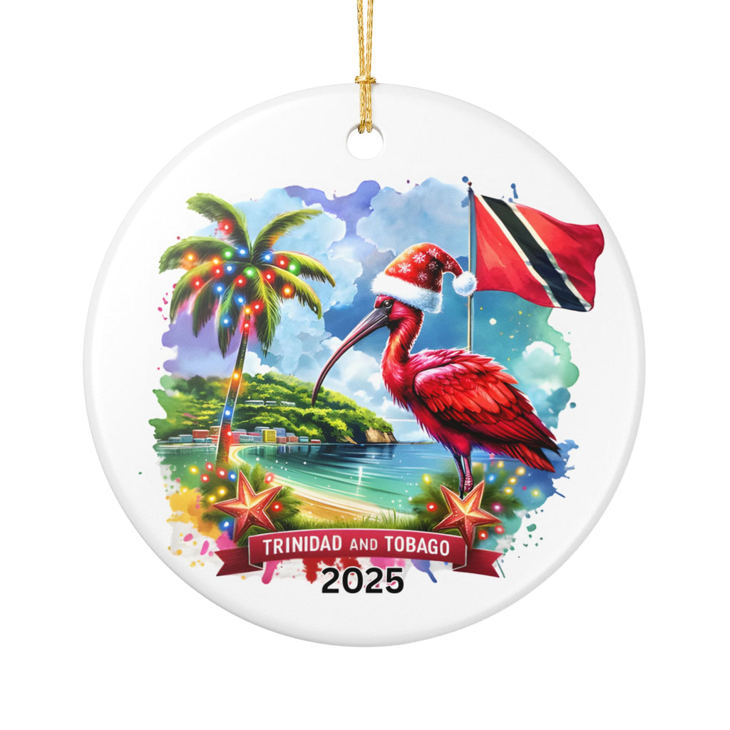 Personalized Trinidad and Tobago Ornament, Trinidad and Tobago Christmas Ornament, Trinidad and Tobago Gift, Trinidad and Tobago Souvenir, Trinidad and Tobago Ibis Bird Christmas Ornament, Honeymoon