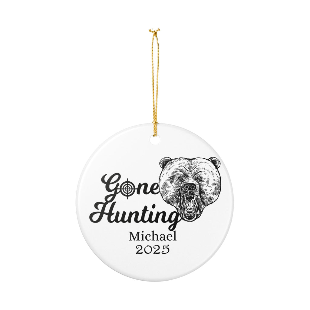 Personalized Bear Hunting Ornament, Hunter Ornament, Gone Hunting 2025 Ornament, Custom Bear Hunter Gift, Gift for Hunter