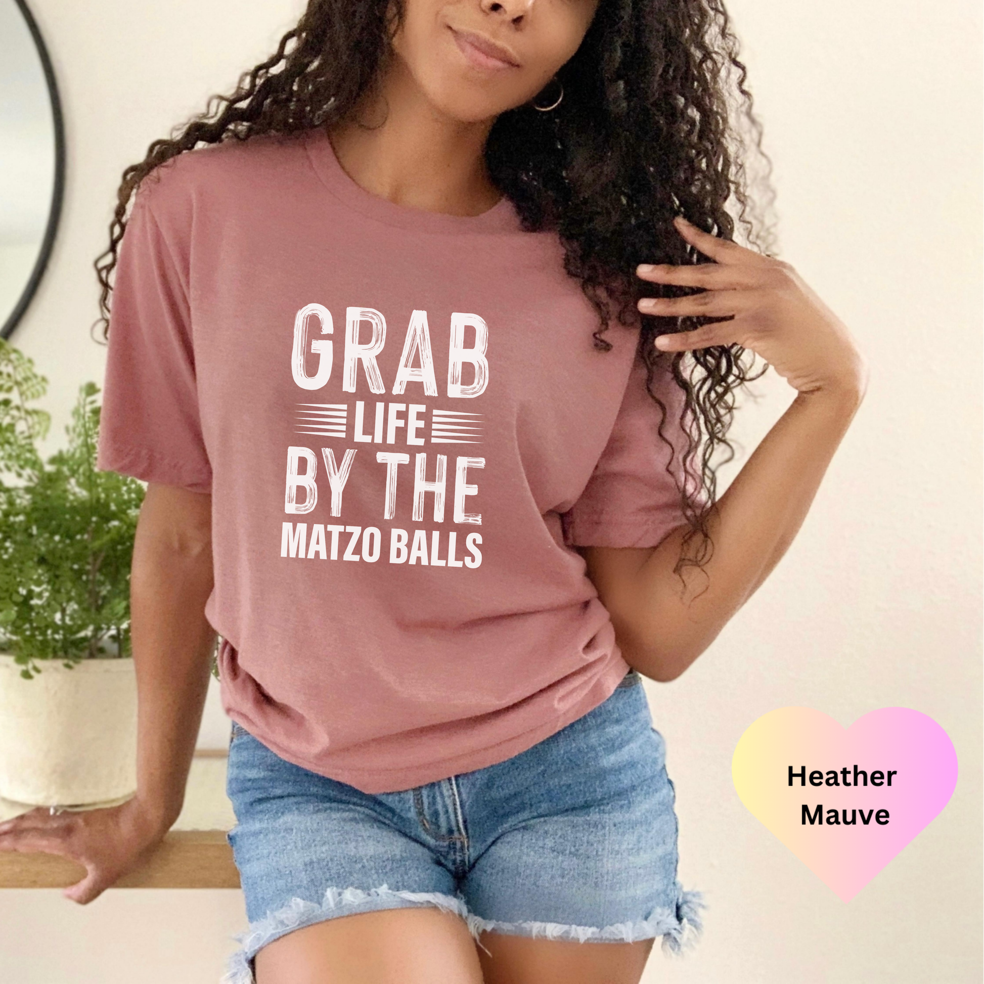 Grab Life By The Matzo Balls, Unisex Jewish Shirt, Funny Jewish T-shirt, Passover, Hanukkah Gift, Jewish Humor, Shalom Gift, Hebrew Shirt