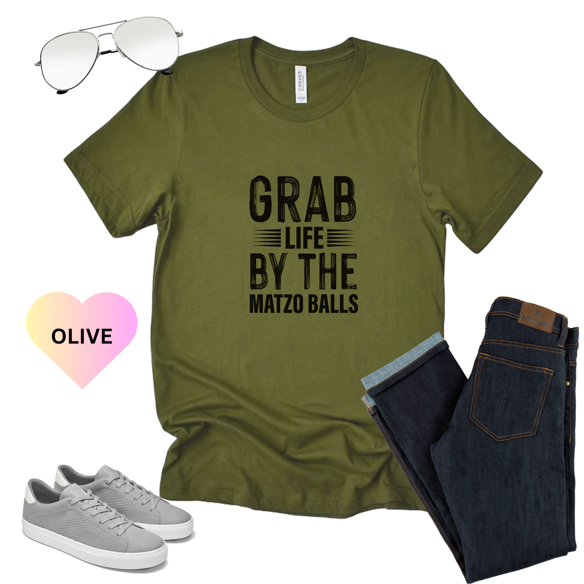 Grab Life By The Matzo Balls, Unisex Jewish Shirt, Funny Jewish T-shirt, Passover, Hanukkah Gift, Jewish Humor, Shalom Gift, Hebrew Shirt