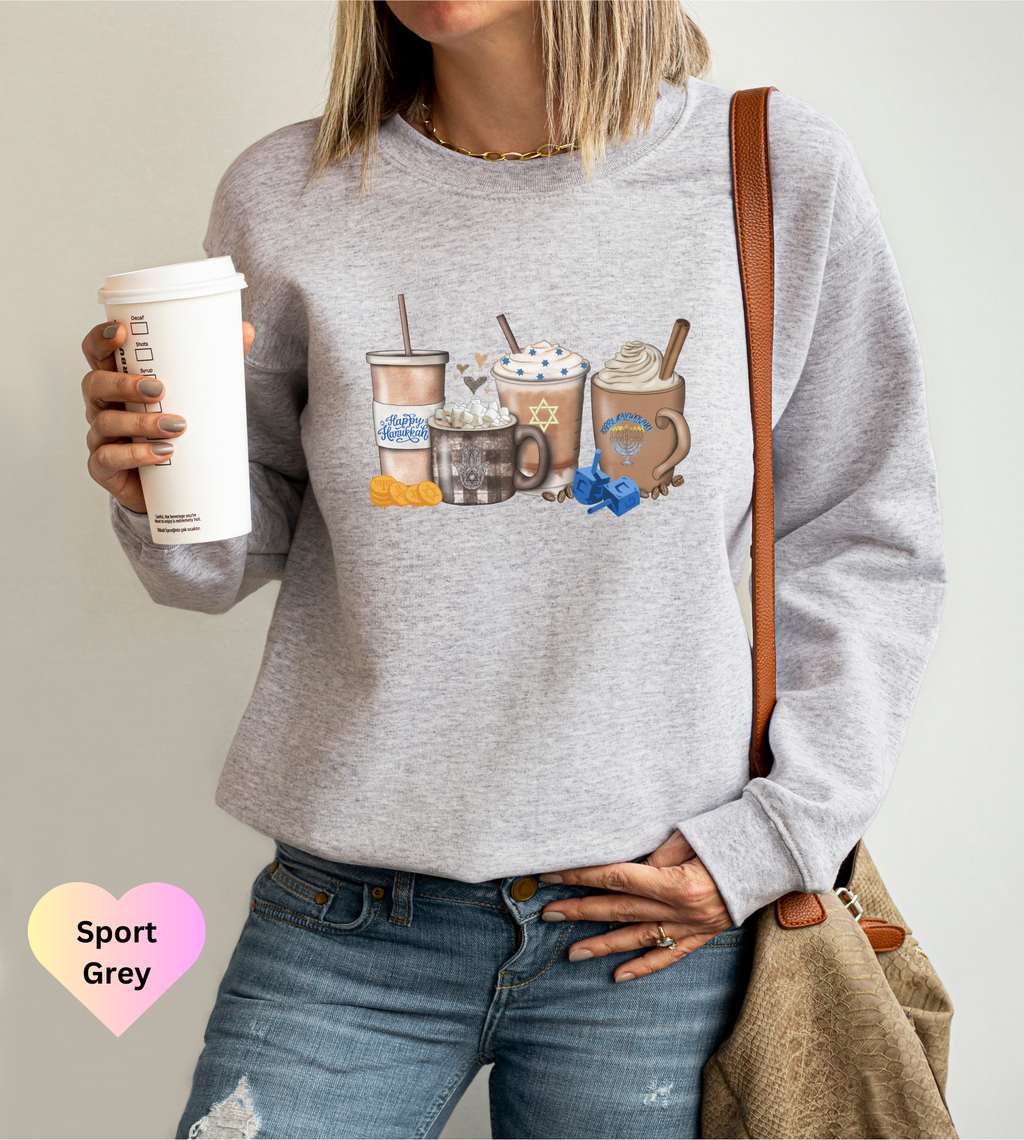 Happy Hanukkah Coffee Cup Lover Sweatshirt