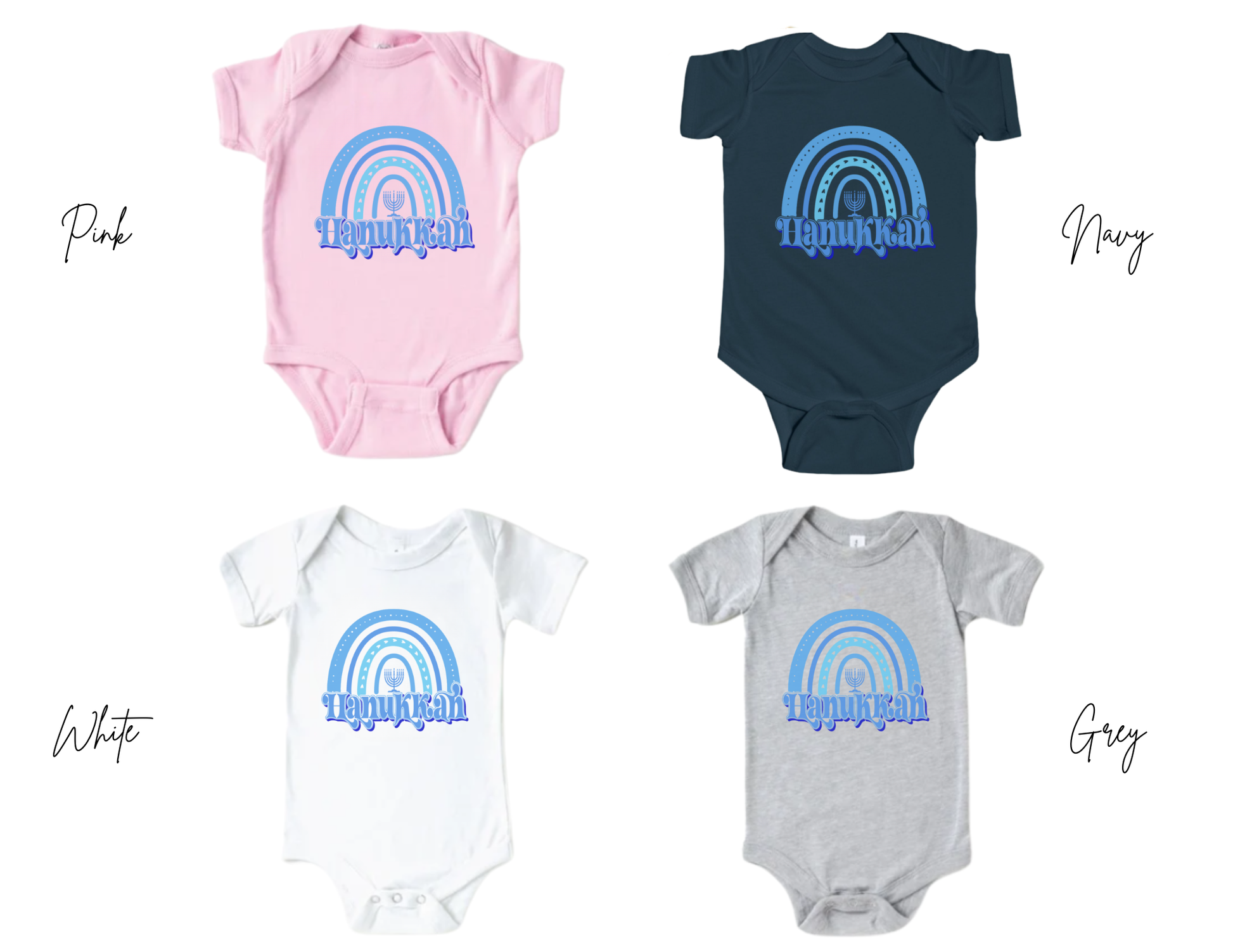 Hanukkah Kids Shirt, Toddler Blue Boho Rainbow Hanukkah T-shirt, Jewish Holiday Shirt, Baby Hanukkah Shirt