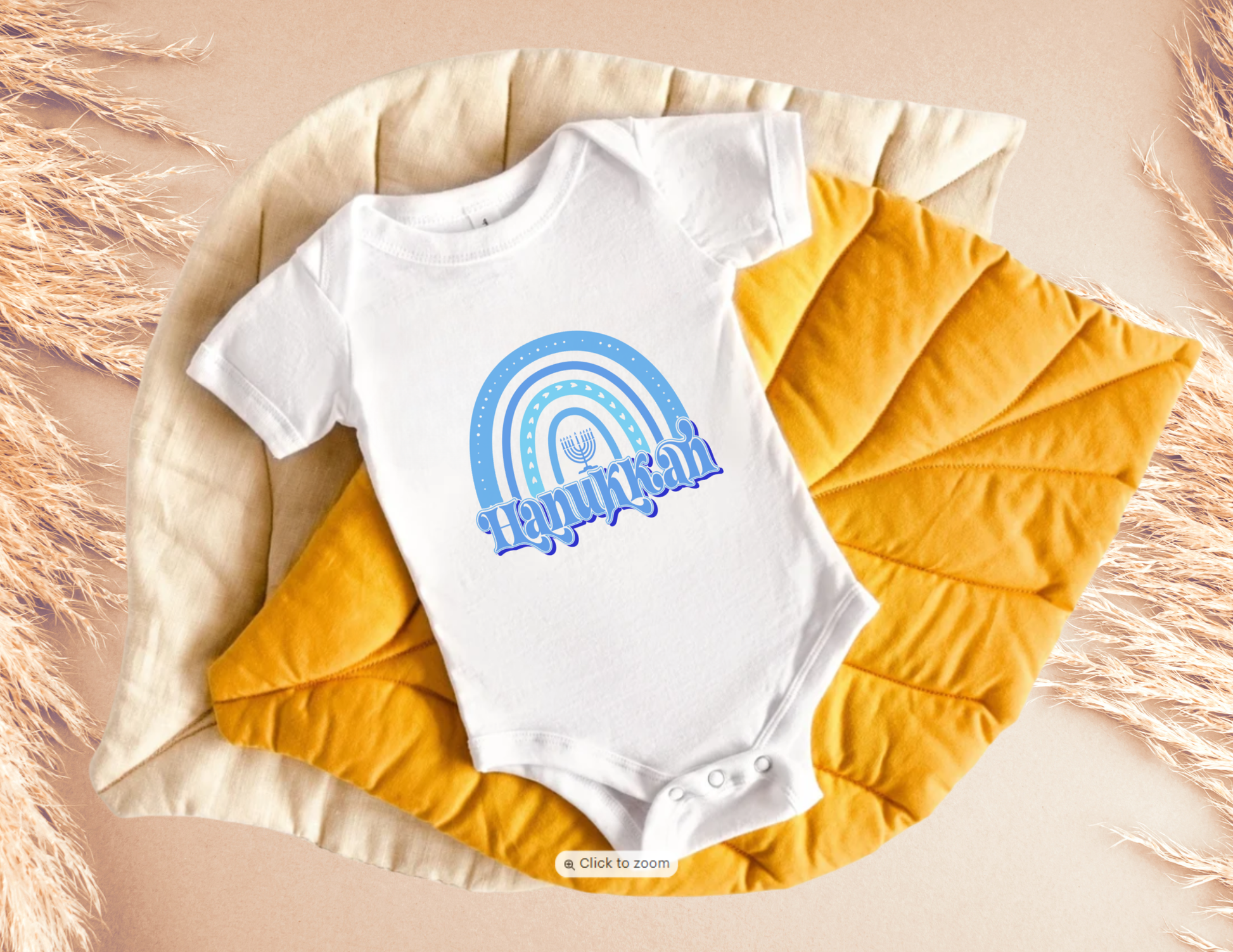 Hanukkah Kids Shirt, Toddler Blue Boho Rainbow Hanukkah T-shirt, Jewish Holiday Shirt, Baby Hanukkah Shirt