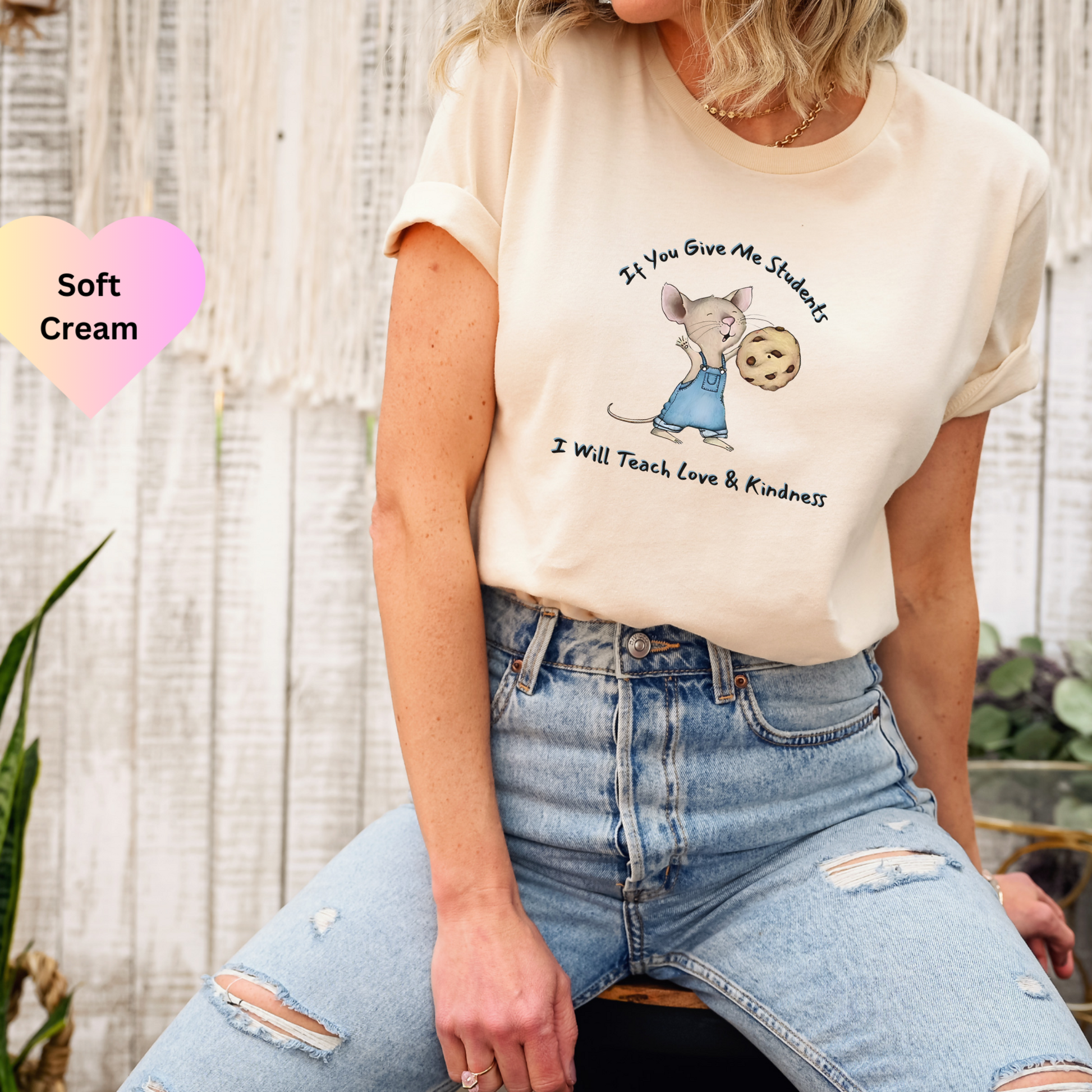 If You Give Me A Student I Will Teach Love & Kindness Mouse Cookie Shirt, Teacher Shirt, Gift For Teacher