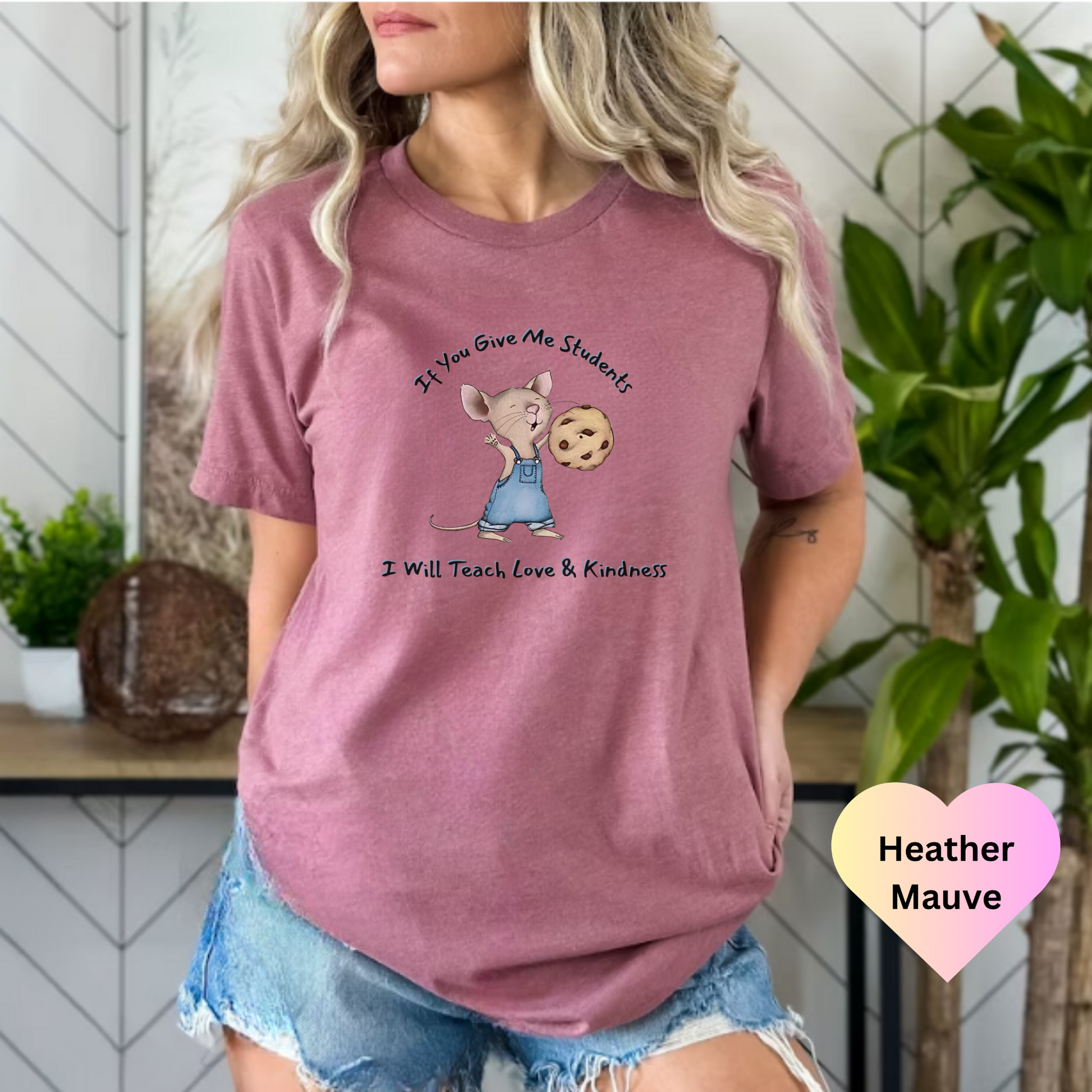 If You Give Me A Student I Will Teach Love & Kindness Mouse Cookie Shirt, Teacher Shirt, Gift For Teacher