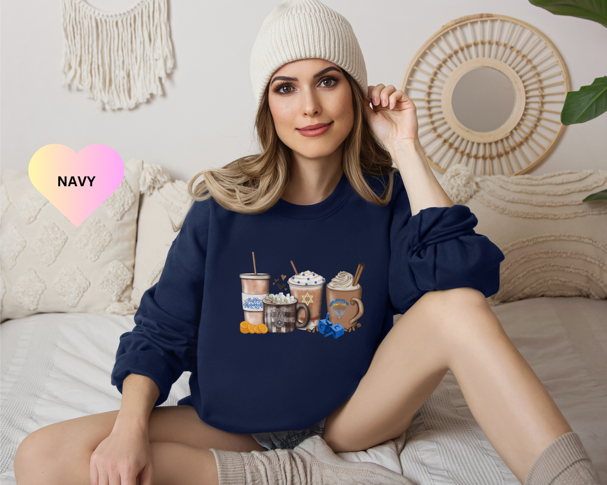 Happy Hanukkah Coffee Cup Lover Sweatshirt