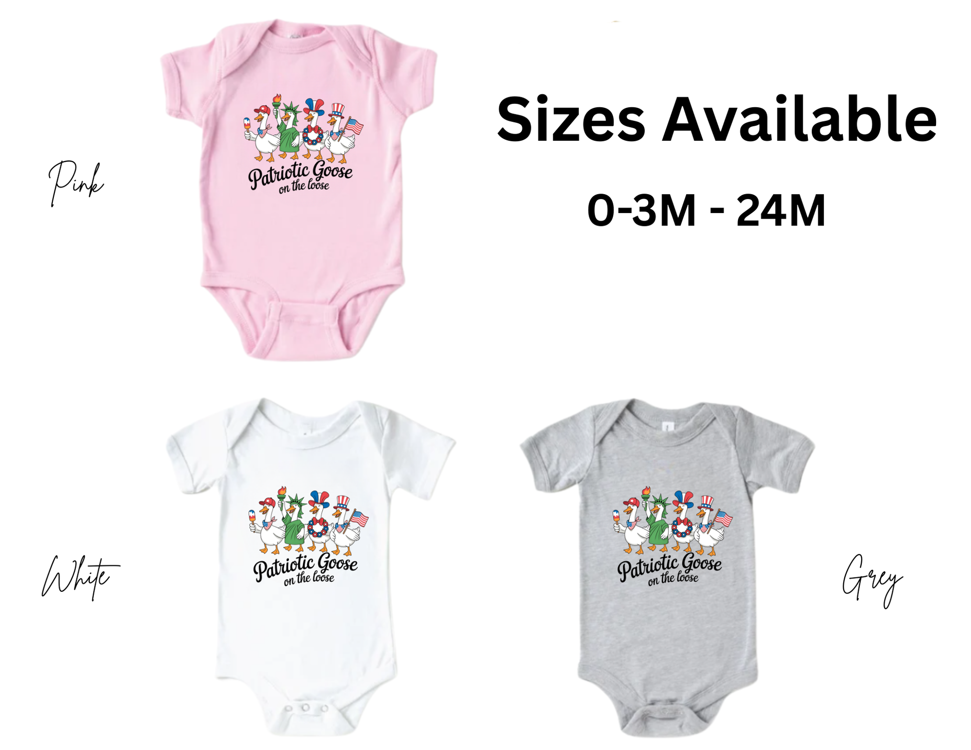 Fourth of July Goose T-shirt, American Baby Onesie, 4th of July Shirt, Tee, Patriotic Goose Kids Shirt, Patriotic Toddler Tee, USA Kids Tee