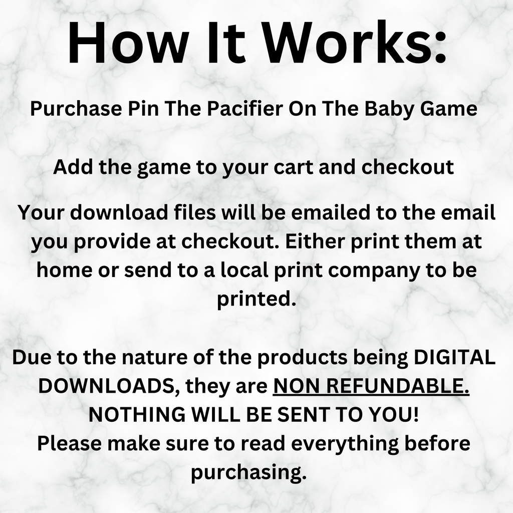 Pin the Pacifier on the Baby Game, Instant Download Baby Shower Game, Gender Reveal Games, Baby Girl Sprinkle Game