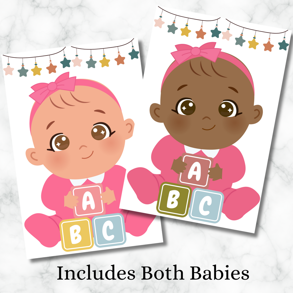 Pin the Pacifier on the Baby Game, Instant Download Baby Shower Game, Gender Reveal Games, Baby Girl Sprinkle Game