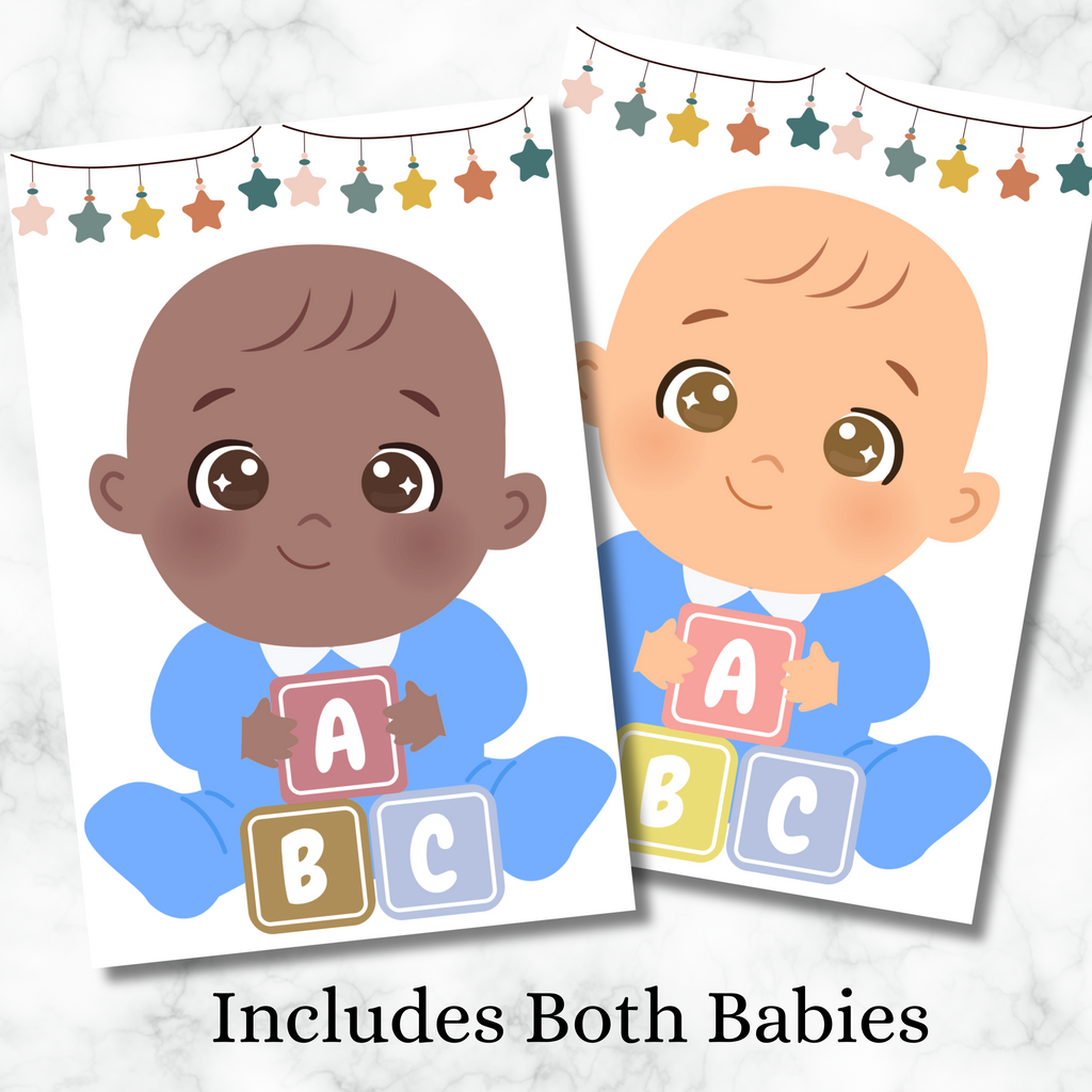 Pin the Pacifier on the Baby Game, Instant Download Baby Shower Game, Gender Reveal Games, Baby Boy Sprinkle Game