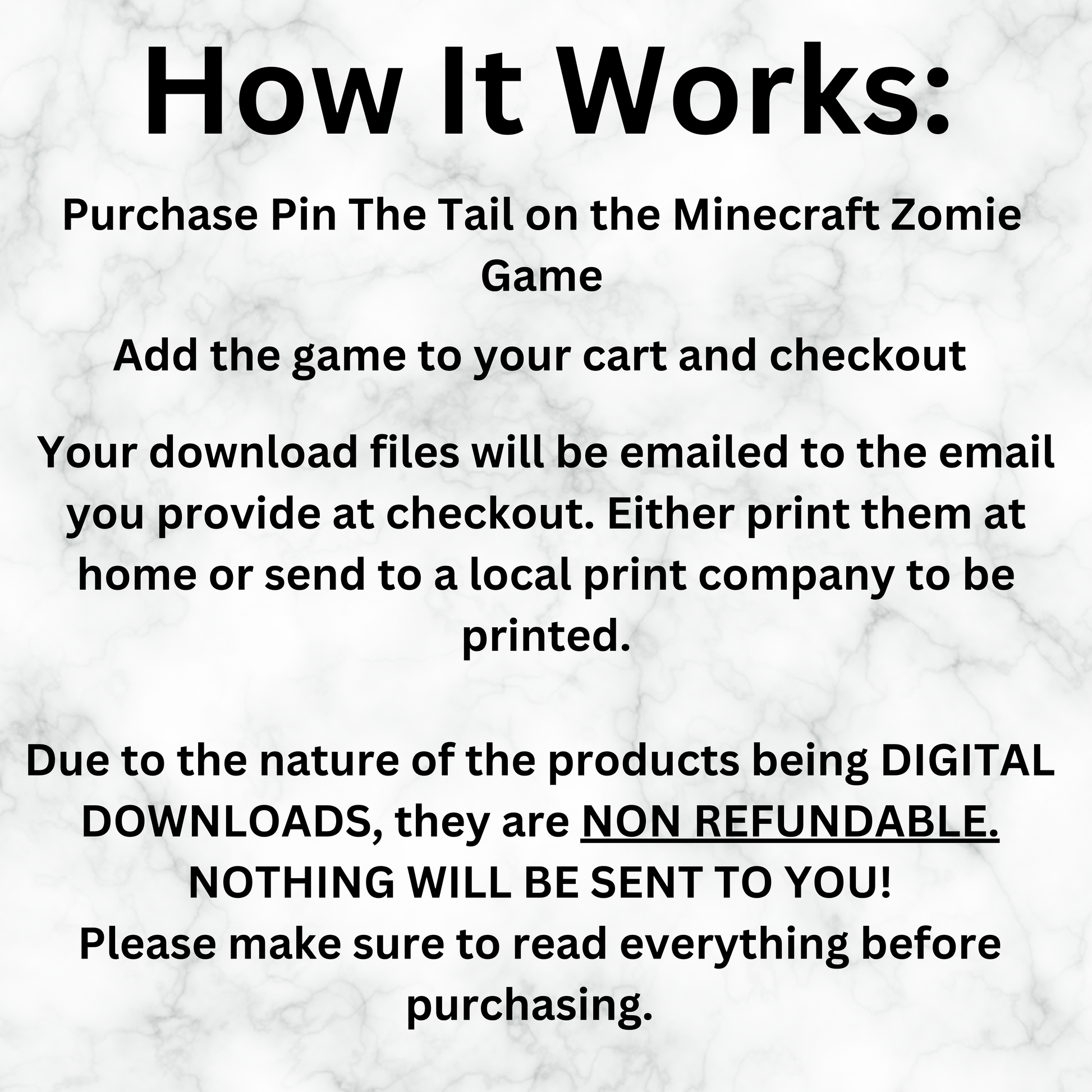 Pin the Head on the Minecraft Zombie Game, Instant Download Minecraft Party Game, Digital Download