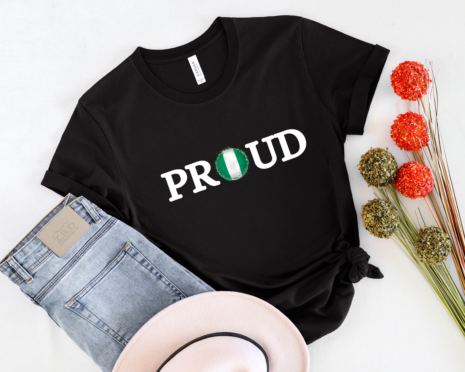 Nigerian Flag Proud Graphic-Unisex Cotton T-Shirt