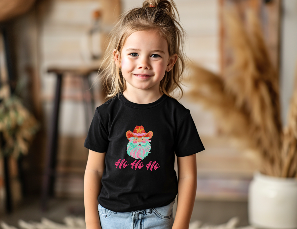 Pink Santa Kids Shirt, Cute Christmas Shirt for Girls, Vintage Santa Claus Kids Tee, Pastel Christmas Outfit, Pink Mommy and Me Santa Shirt