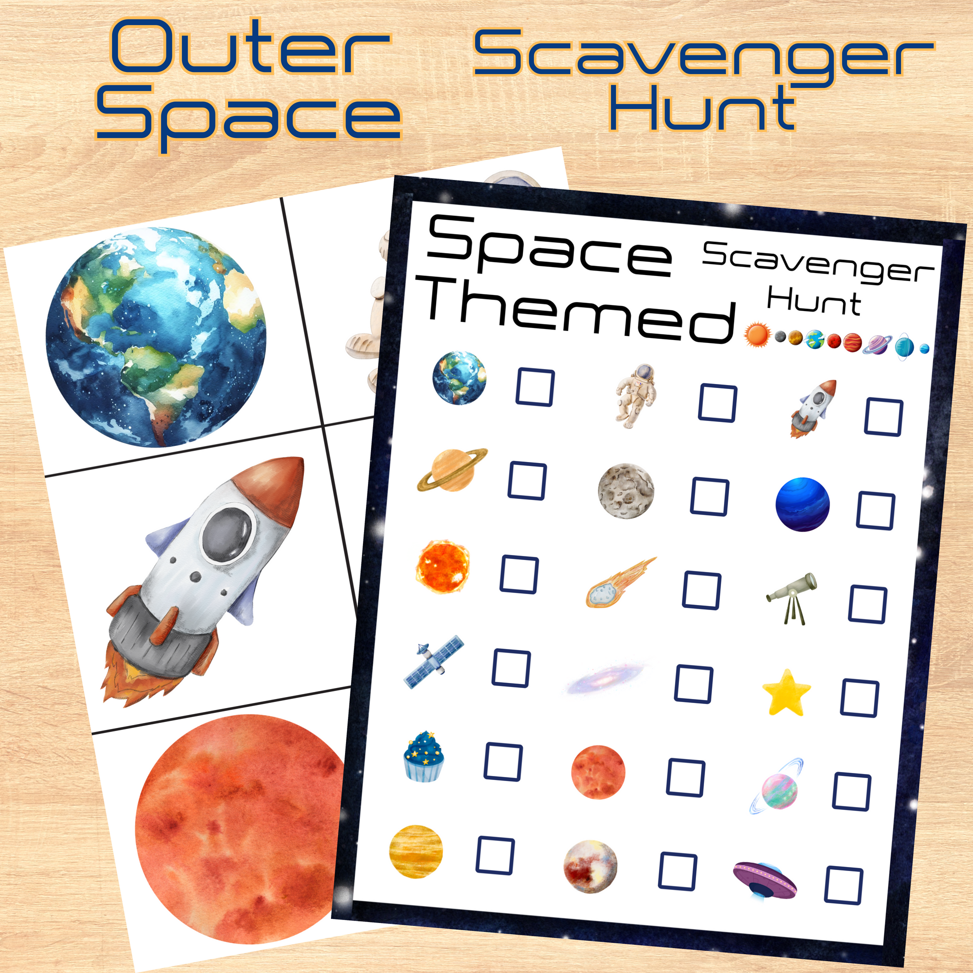 Space Themed Scavenger Hunt, Printable Outer Space Game, Space Birthday Game, Astronaut Scavenger Hunt