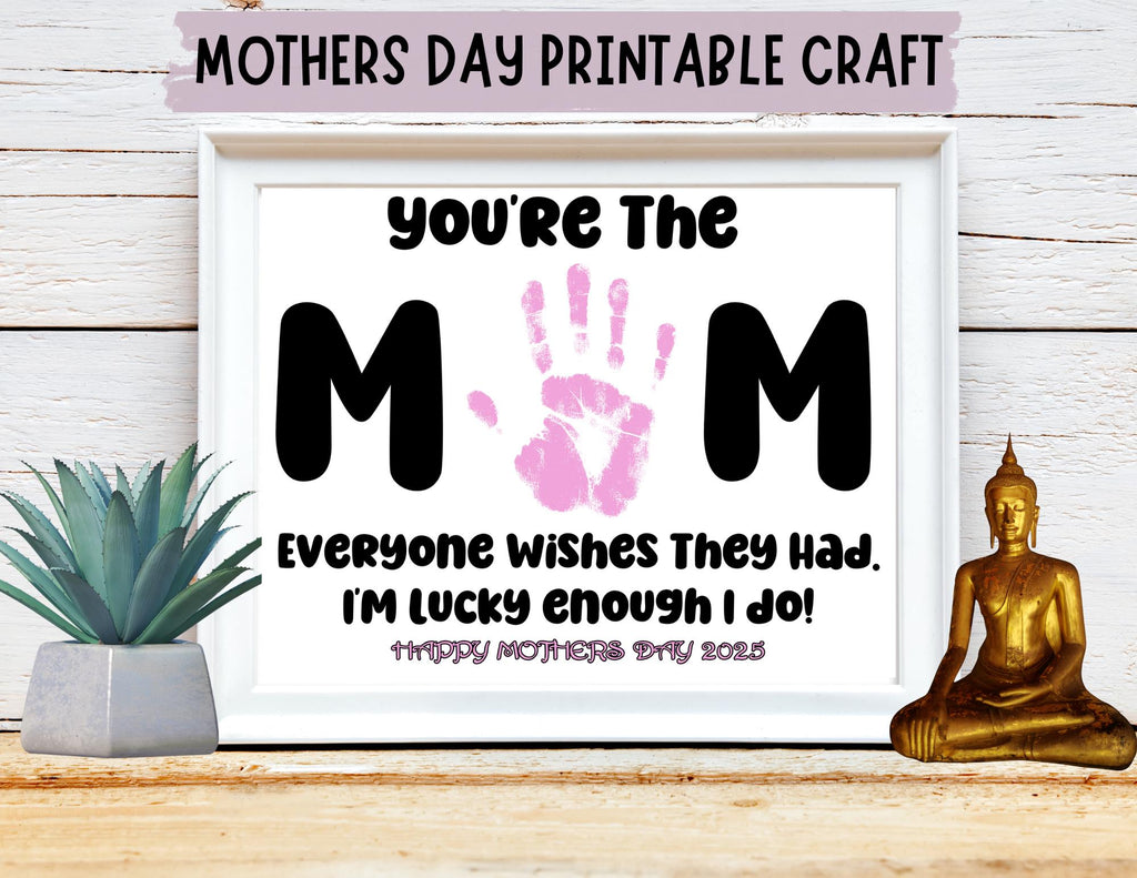 Printable Mother's Day Handprint Craft, Mothers Day Gift From Kids, Hand Print Art, Mother's Day Craft, Gifts for Mom, Toddler Art, Mom Gift