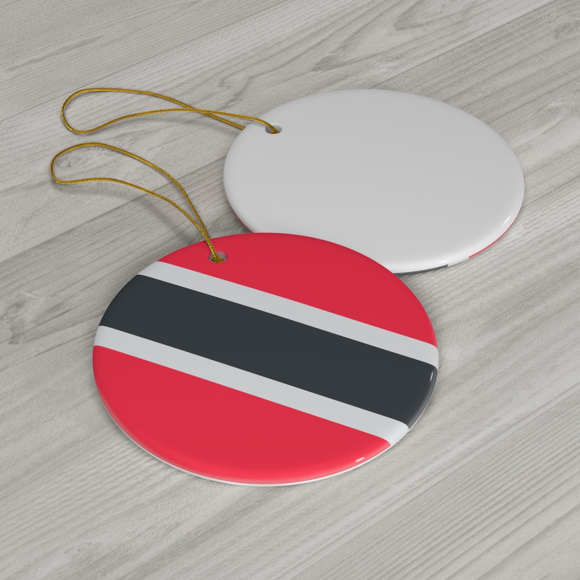 Personalized Trinidad & Tobago Ceramic Christmas Ornament Trinidadian Trini Flag Round Porcelain Gift Holiday Decoration World Heritage