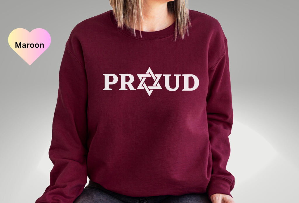 Proud Jewish Sweatshirt, Hanukkah Gift, Holiday Sweater, Chanukah Sweater, Jewish Clothing, Shalom Sweatshirt, Jewish Heritage, Star David