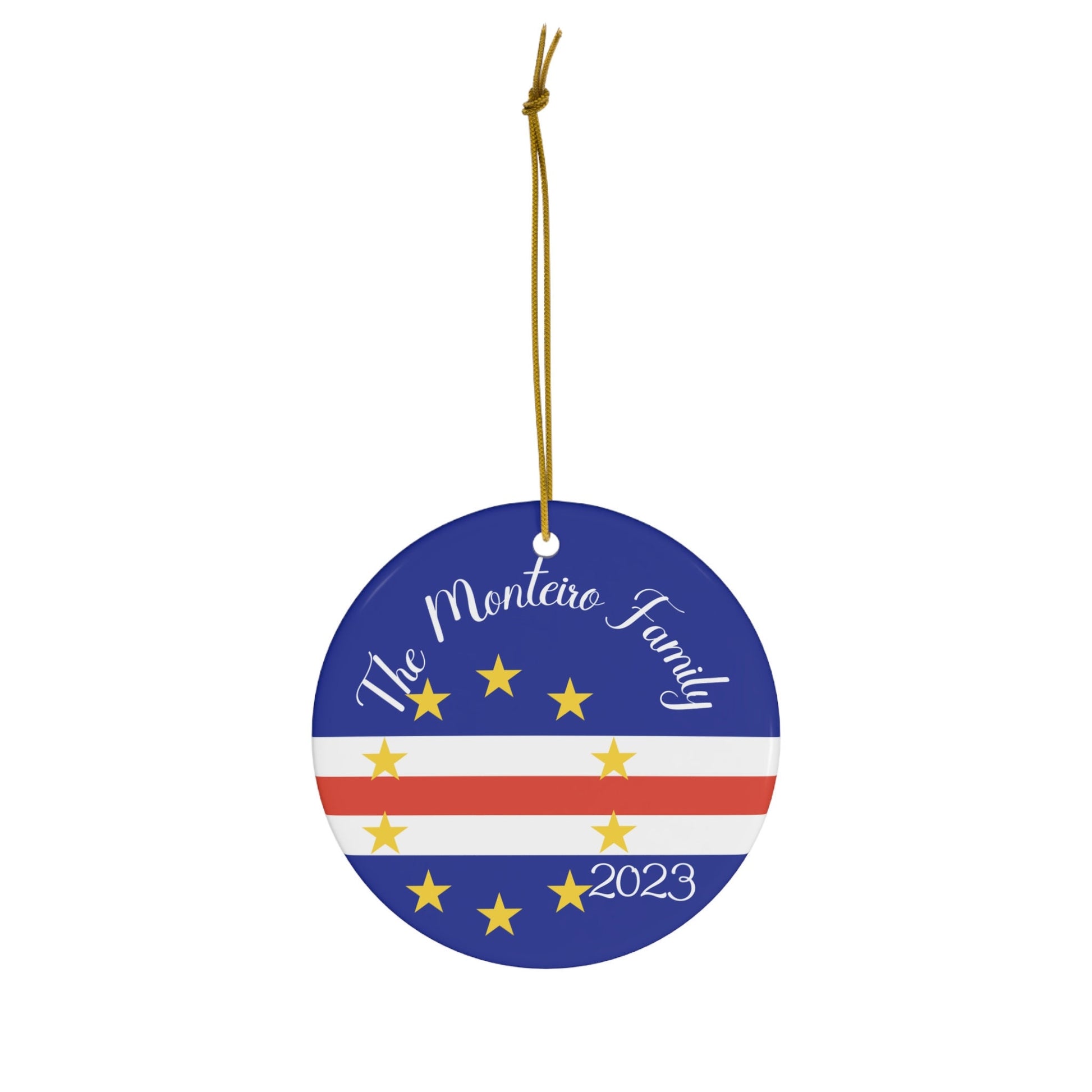 Personalized Cape Verde Ceramic Christmas Ornament Cabo Verdean Flag Gift Holiday Decoration Africa World Heritage Travel Theme São Vicente