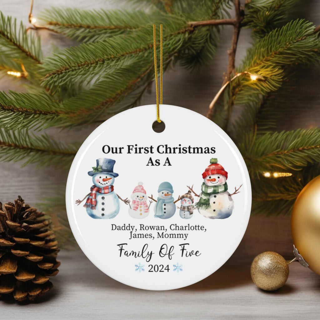 Family of Three Christmas Ornament, Family Ornament, Personalized Baby's First Christmas Ornament, First Christmas Family of 3 Ornament