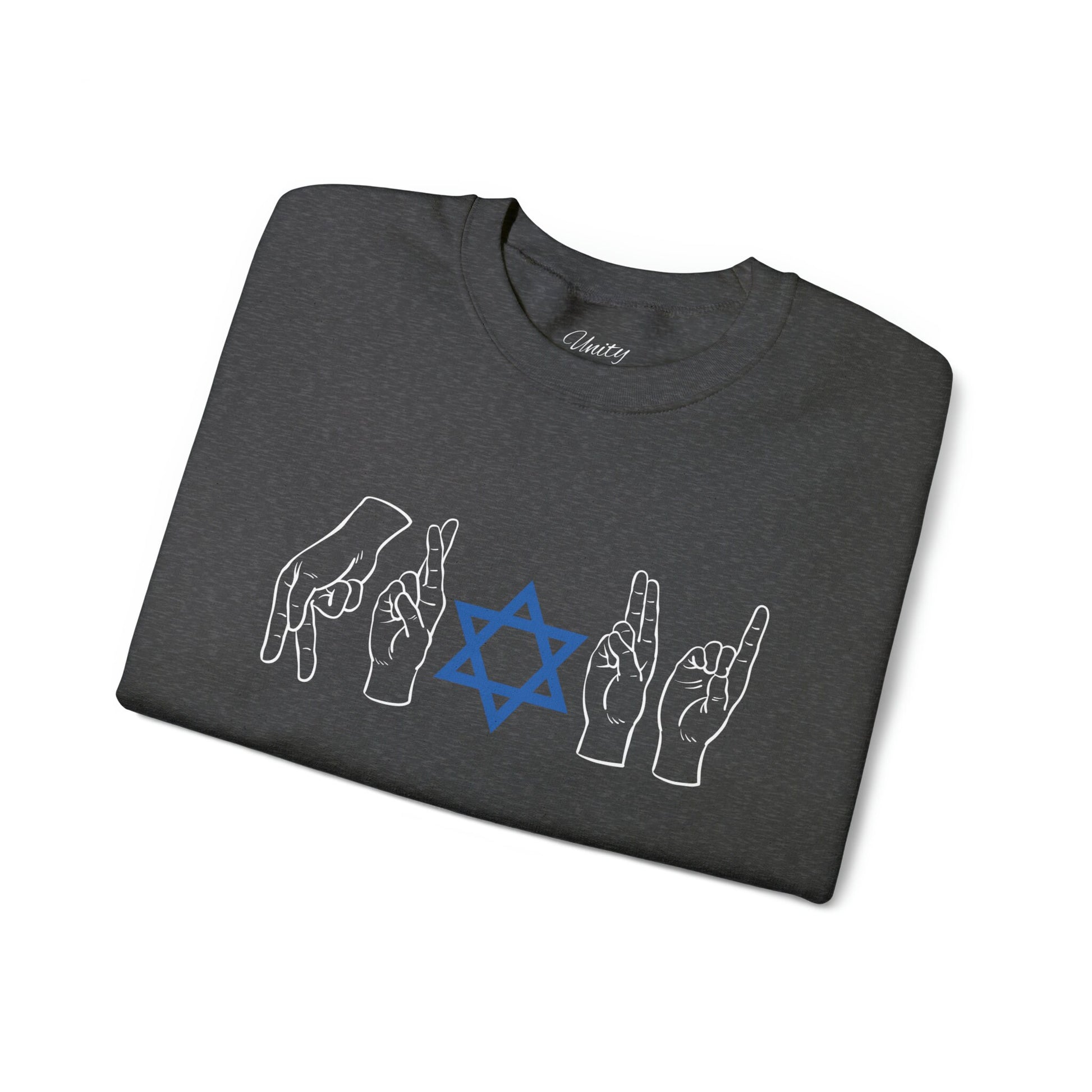 Jewish Pride Sweater ASL Shirt Jewish Sign Language Sweatshirt Proud Jewish Sweatshirt Star David Judaica Gifts Am Yisrael Chai Deaf Pride