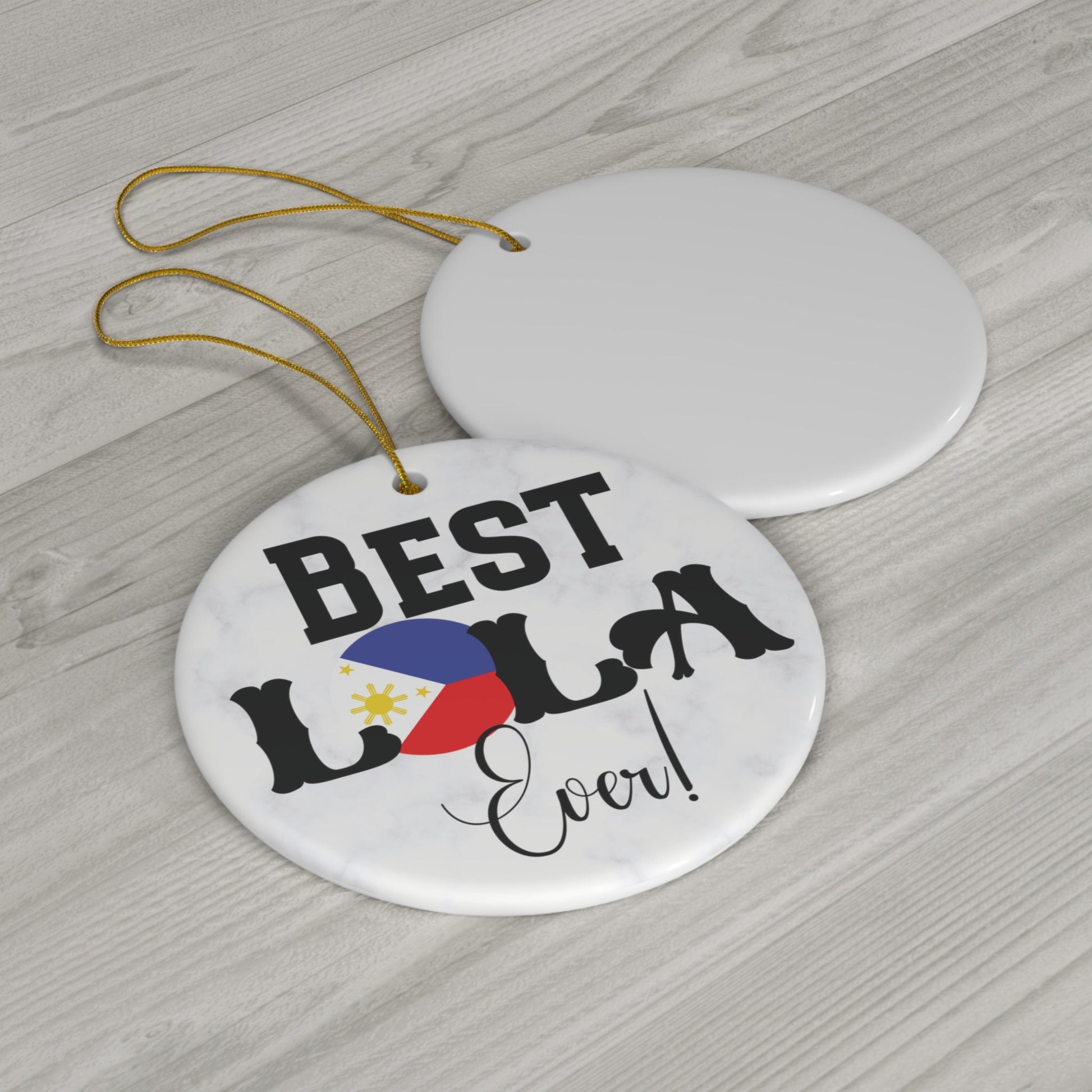 Best Lola Ever Ornament, Philippines Ornament, Philippines Flag, Gift for Lola, Filipino Grandmother Ornament, Christmas Lola, Filipino Gift