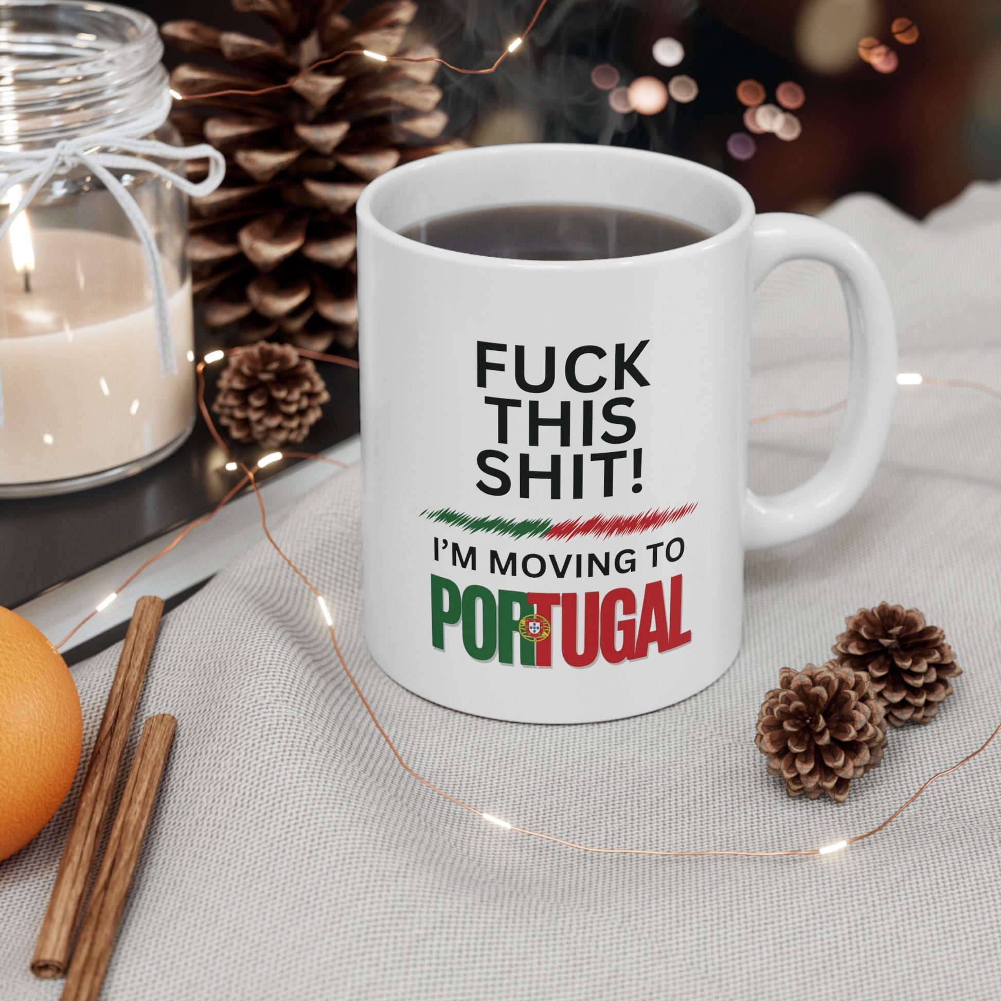 Portugal Mug, Portugal Flag, Moving to Portugal, Relocating to Portugal, moving away mug, Funny Portugal Mug, Co-Worker Relocation Present