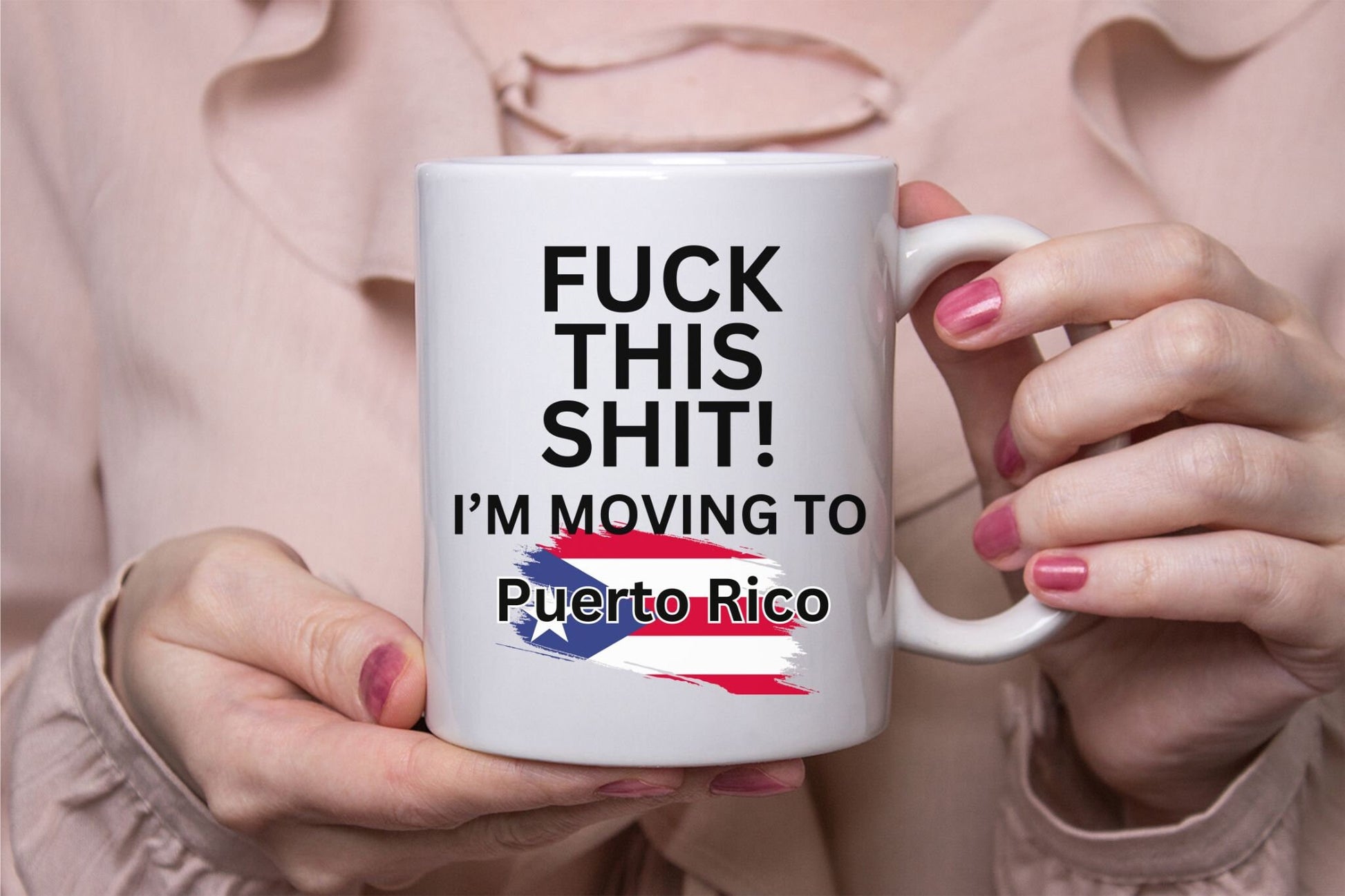 Puerto Rico Mug, Puerto Rico Flag, Moving to Puerto Rico, Relocating to Puerto Rico, funny moving gift, moving away mug, Boricua Latina Gift
