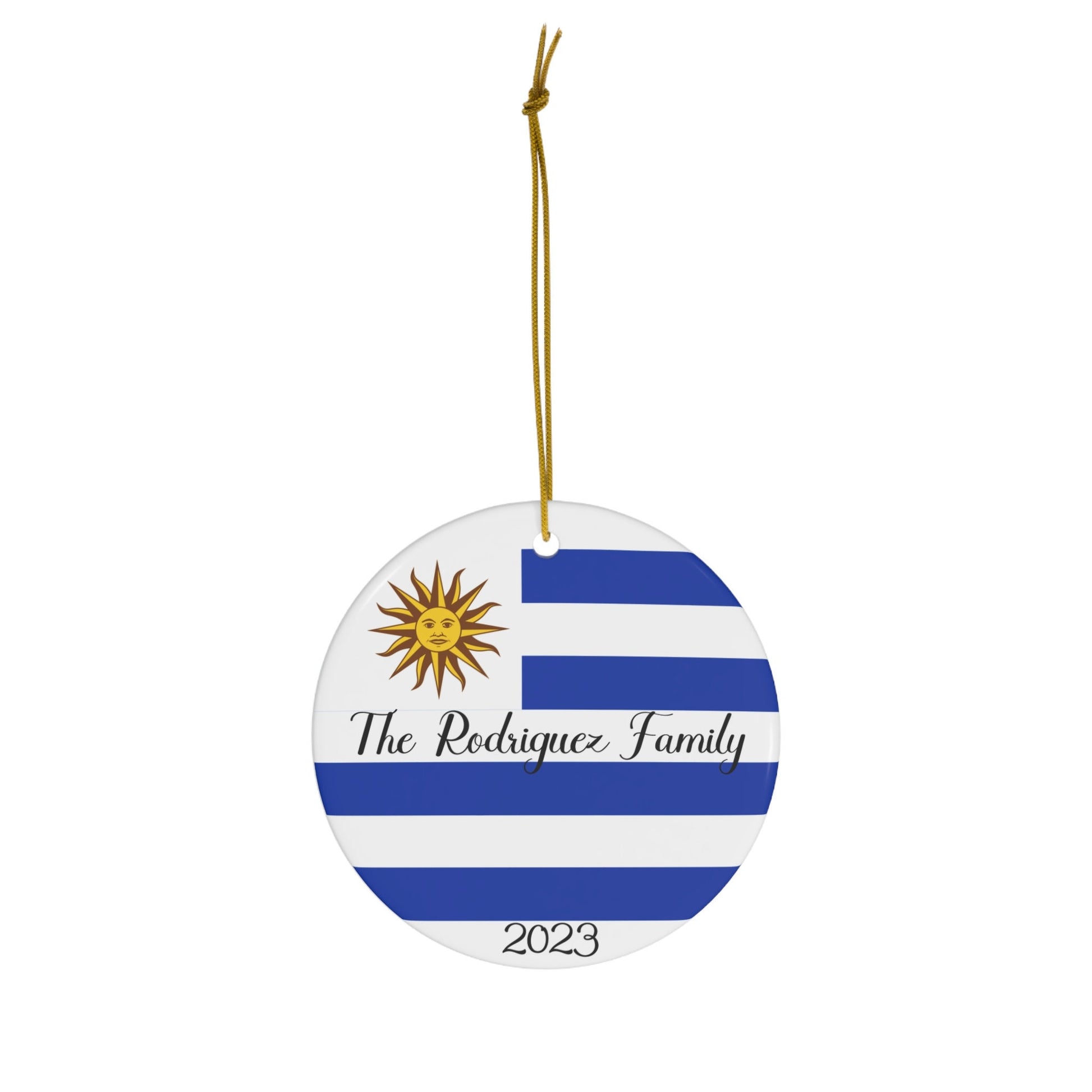 Personalized Uruguay Ceramic Christmas Ornament Uruguayan Flag Porcelain Gift Holiday Decoration South America World Heritage Travel Latina