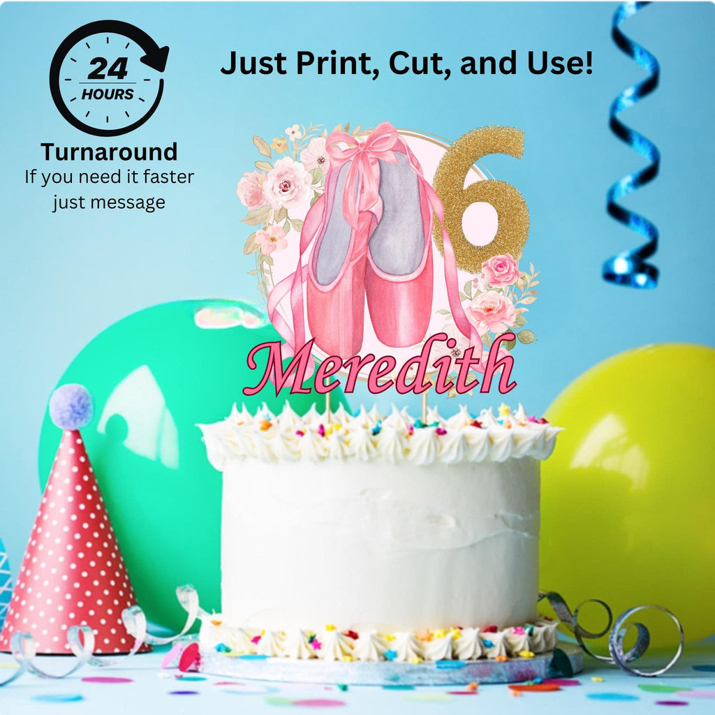 Personalized Ballet Birthday Cake Topper, Ballerina Cake Topper