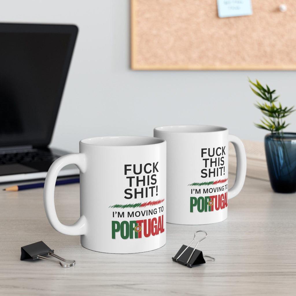 Portugal Mug, Portugal Flag, Moving to Portugal, Relocating to Portugal, moving away mug, Funny Portugal Mug, Co-Worker Relocation Present