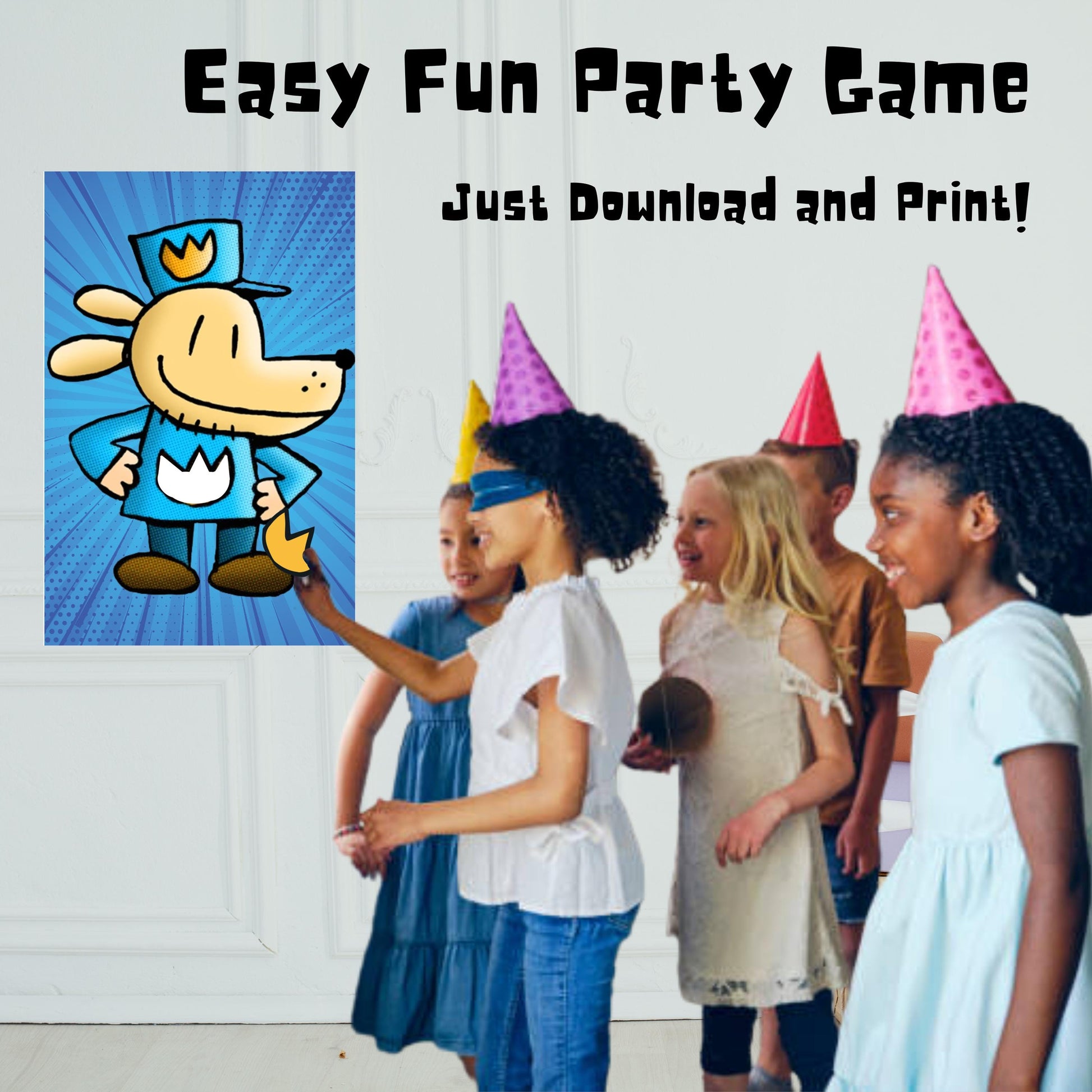 Pin The Badge Dogman Inspired Birthday Game, Instant Download Dog Theme Party Game, Dogman Party Activity for Kids, Printable Birthday Game