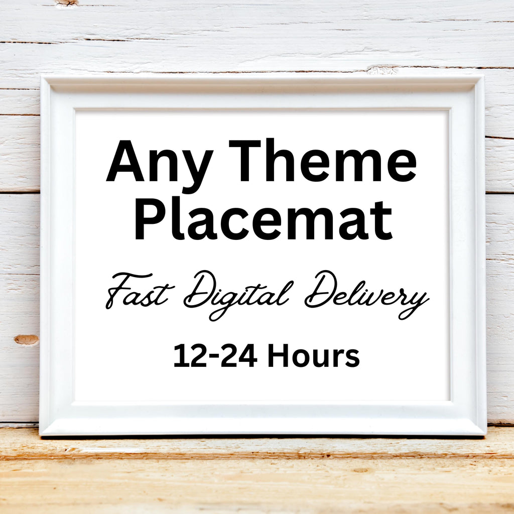 ANY THEME, Activity Placemat, Birthday Games, Coloring Placemat, Custom Birthday Party Sheet, Design Your Own Placemat,Personalized Placemat