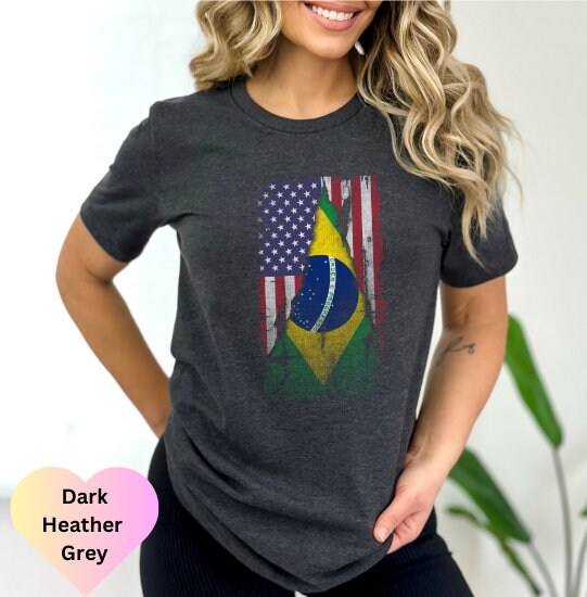 Brazilian Flag American Flag Shirt, Brazil Shirt, Brazilian Roots,Brazilian American Tee, Brasil shirt Brasileira T-Shirt,Gift for Brazilian