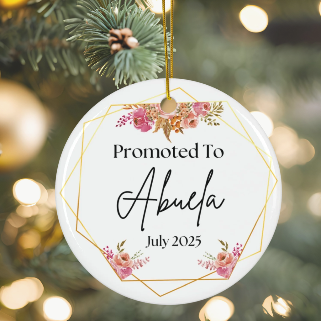 Promoted To Abuela Ornament, Personalized Abuela Ornament, Abuelita To Be Gift, Grandparent Announcement, Pregnancy Announcement Ornament