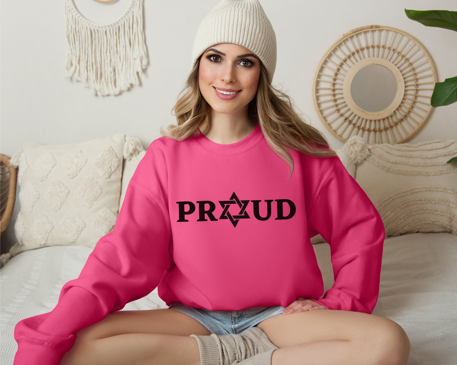 Proud Jewish Sweatshirt, Hanukkah Gift, Holiday Sweater, Chanukah Sweater, Jewish Clothing, Shalom Sweatshirt, Jewish Heritage, Star David