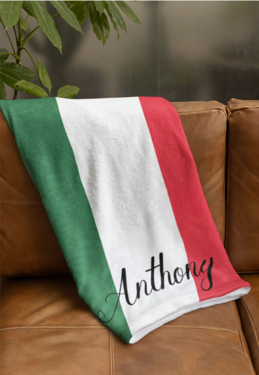 Personalized Italy Flag Blanket, Italian Velveteen Throw, Italian Gifts, Italian Decor, Custom Blanket, Gift for Italian, Italian Flag Gift