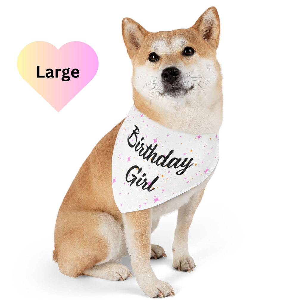 Birthday Girl Pink Sparkle Dog Bandana,1st birthday, puppy birthday bandana, dog party, birthday girl, Snap on Dog Bandana, Birthday Decor