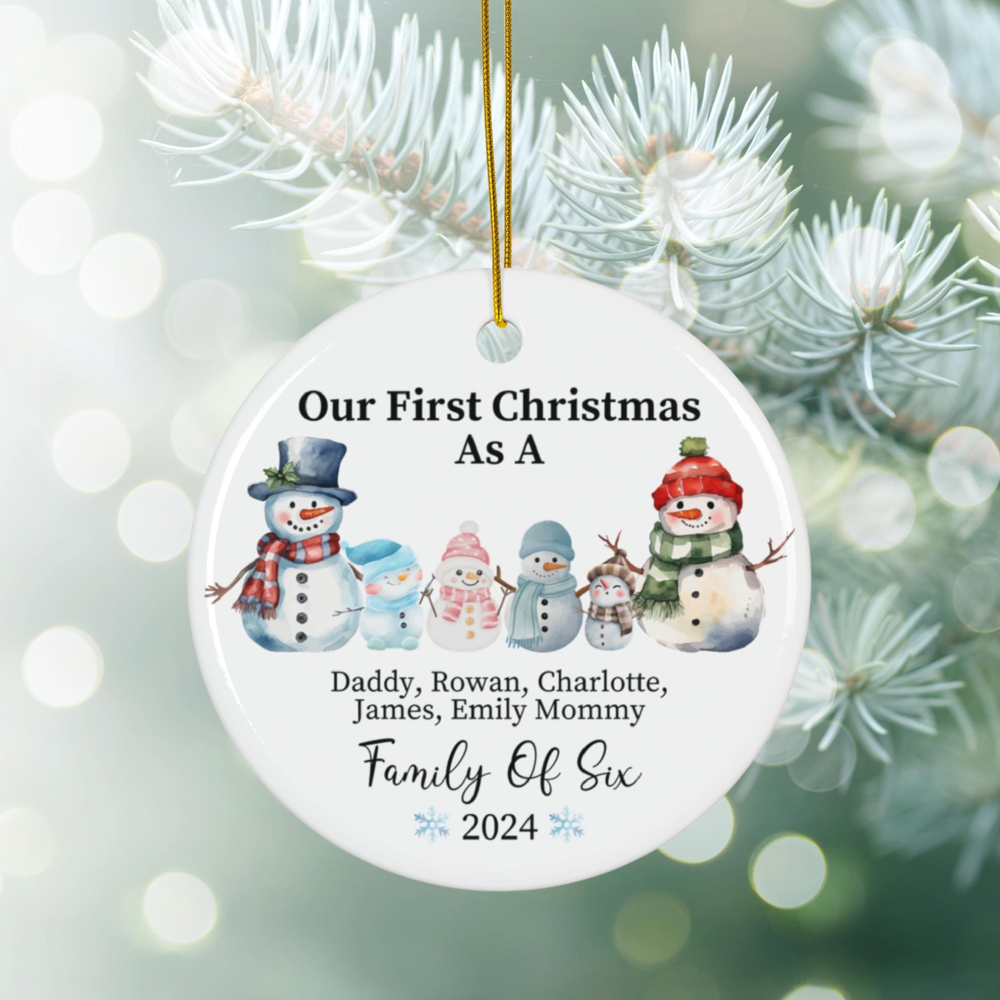 Family of Three Christmas Ornament, Family Ornament, Personalized Baby's First Christmas Ornament, First Christmas Family of 3 Ornament