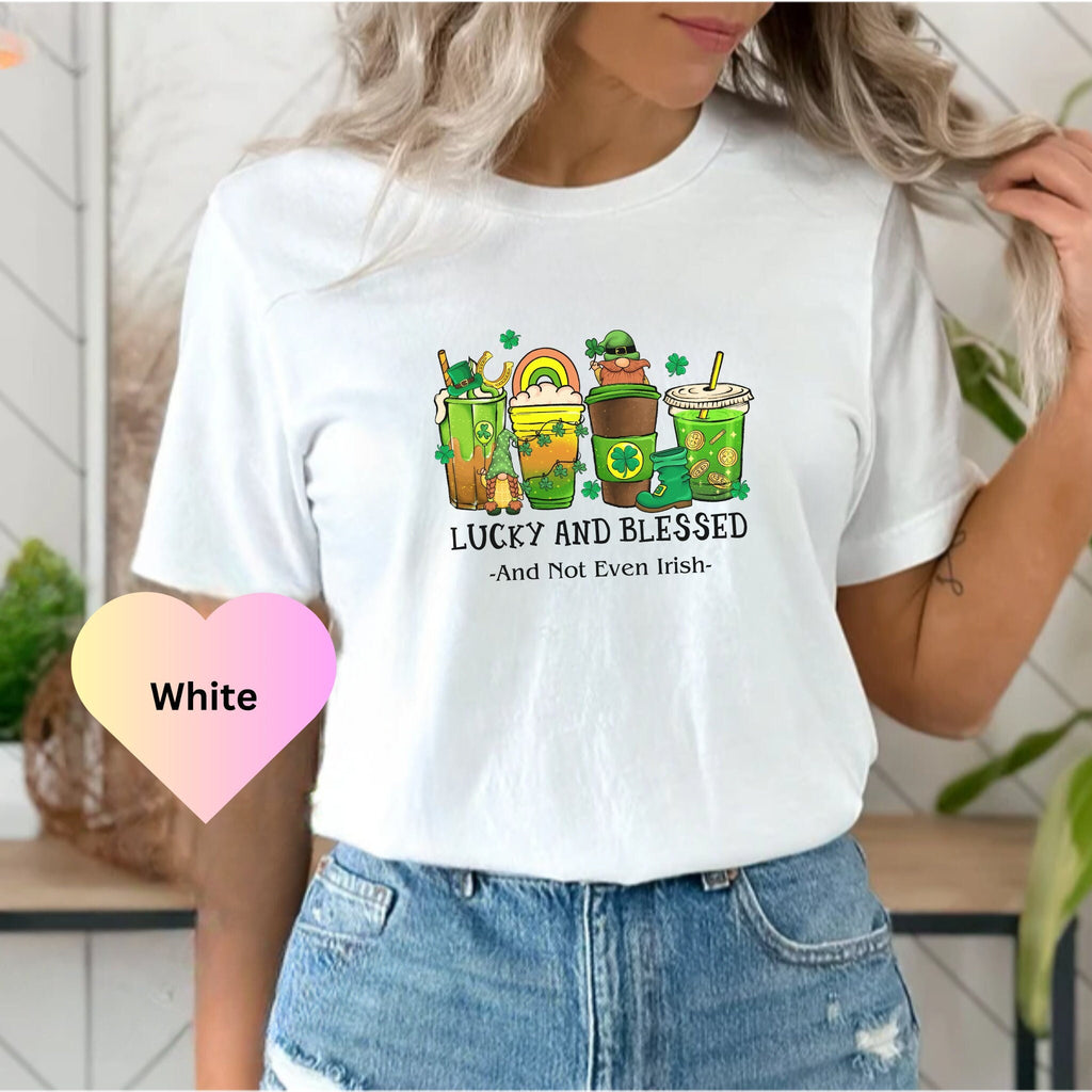 St. Patrick's Coffee Shirt, Lucky Latte Shirt, Shamrock Shirt, Lucky T-shirt, Lucky and Blessed, Coffee Shirt, Funny St. Patty's Day Shirt