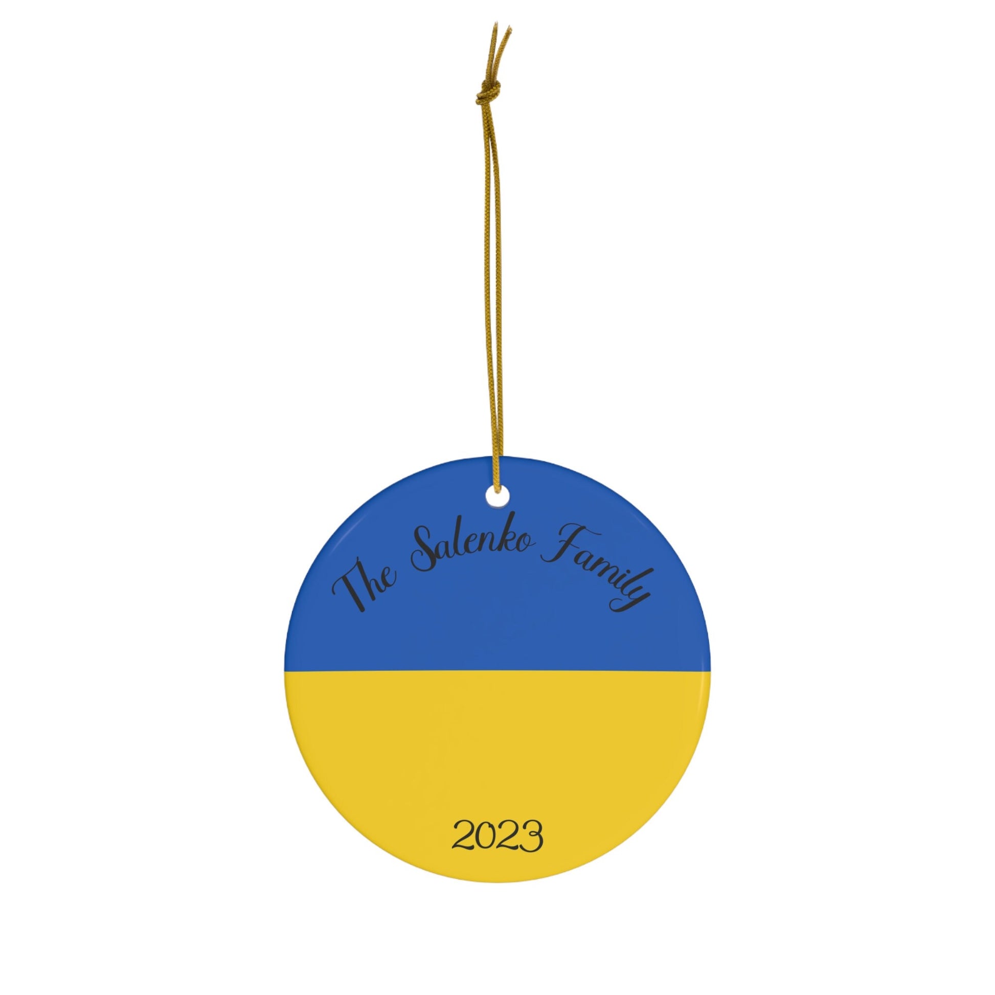 Personalized Ukraine Christmas Ornament Ceramic Ukrainian Flag Inspired Gift Holiday Decoration World Heritage Travel Themed Travel Lover