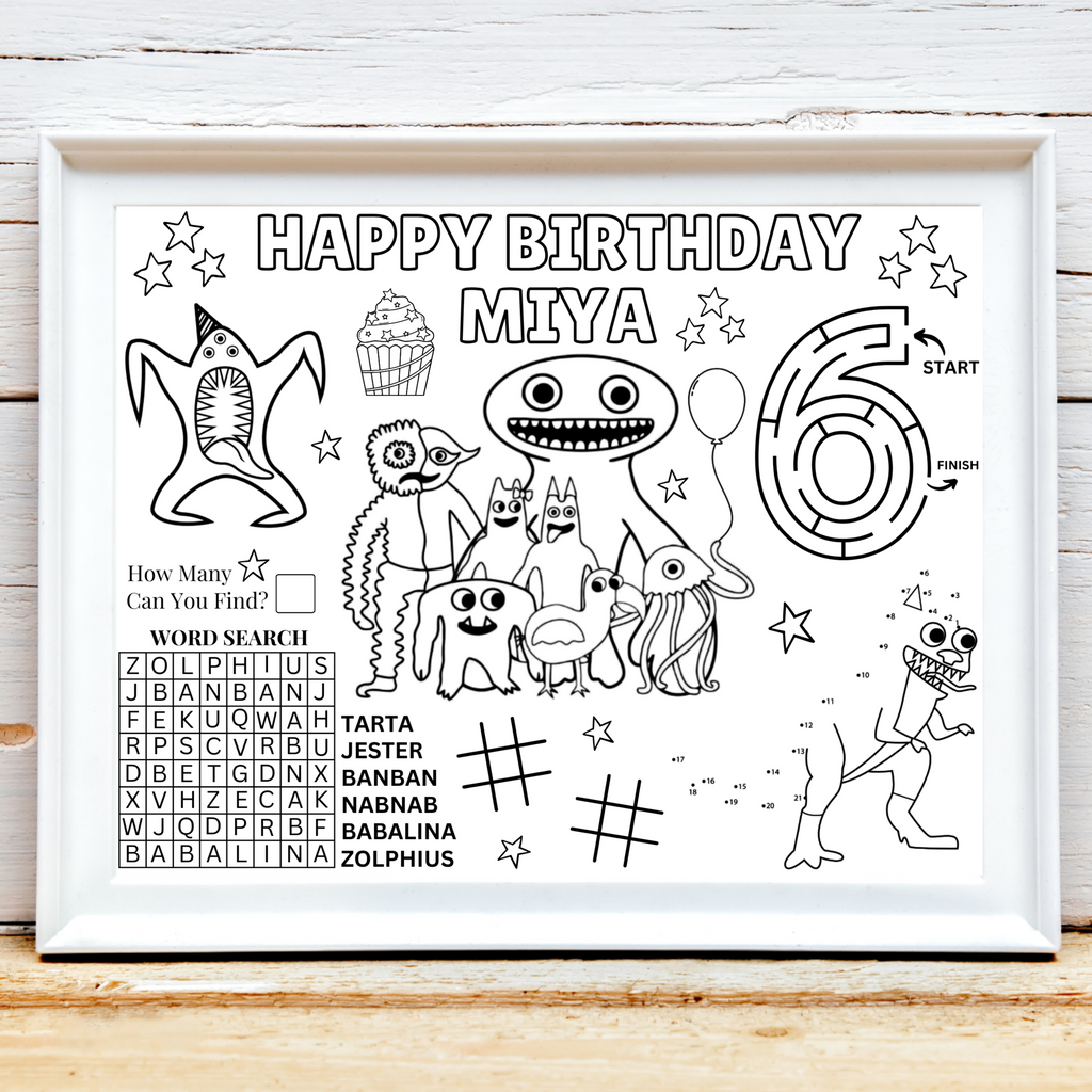 Personalized Garten of BanBan Birthday Activity Placemat