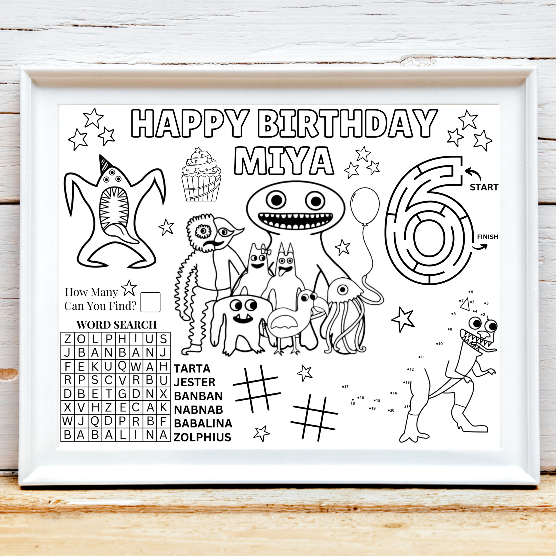 Personalized Garten of BanBan Birthday Activity Placemat
