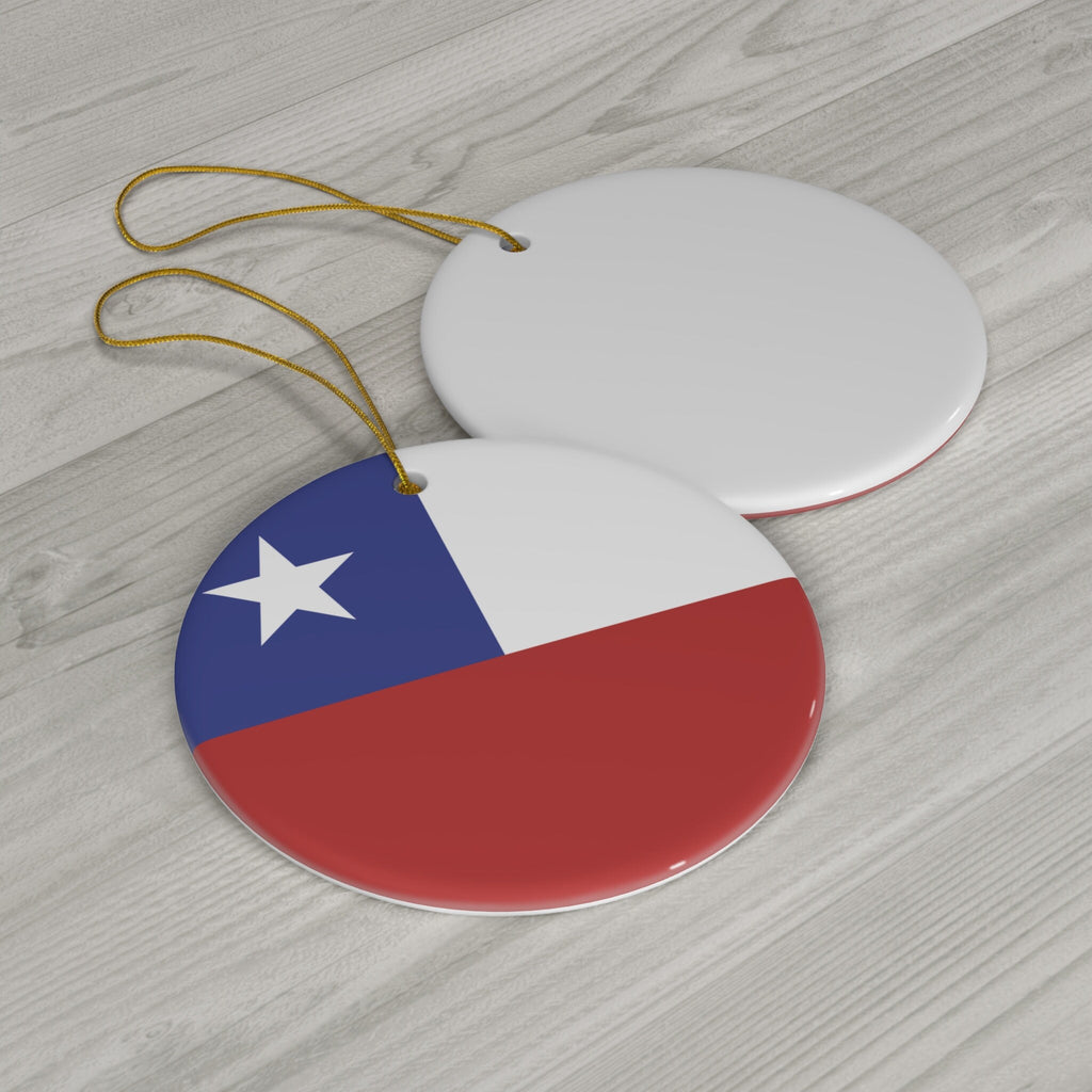 Personalized Chile Ceramic Christmas Ornament Chilean Flag Inspired Porcelain Gift Holiday Decoration South American Travel Souvenir Latina