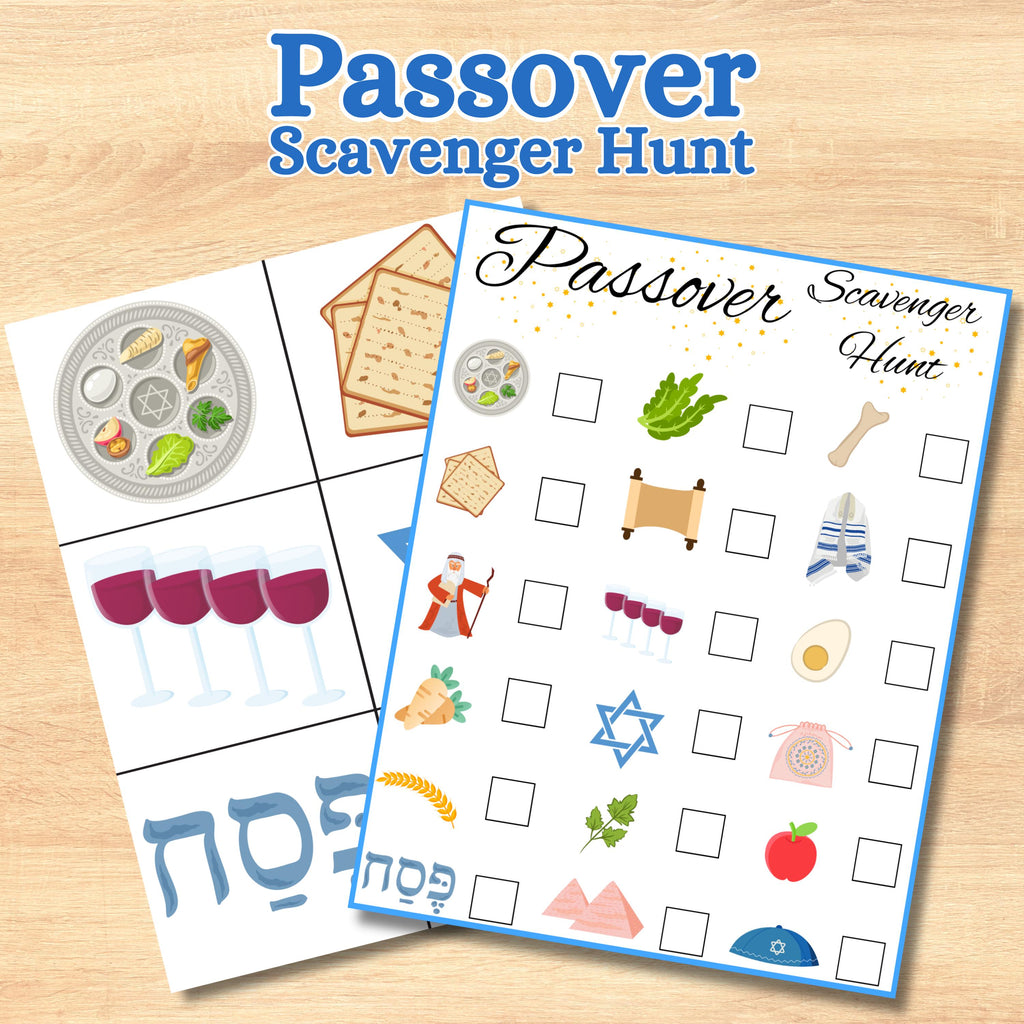 Passover Scavenger Hunt, Passover Game, Jewish Holiday Game, Jewish Scavenger Hunt, Kids Passover Instant Download
